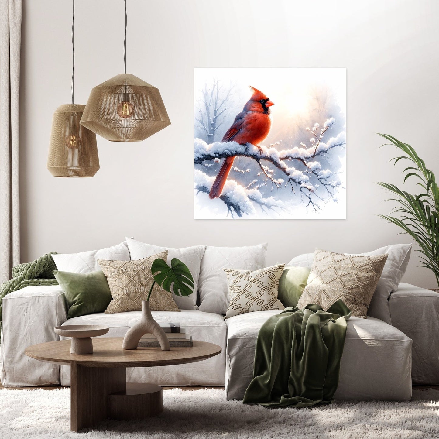 Cardinal's Winter Morning Canvas