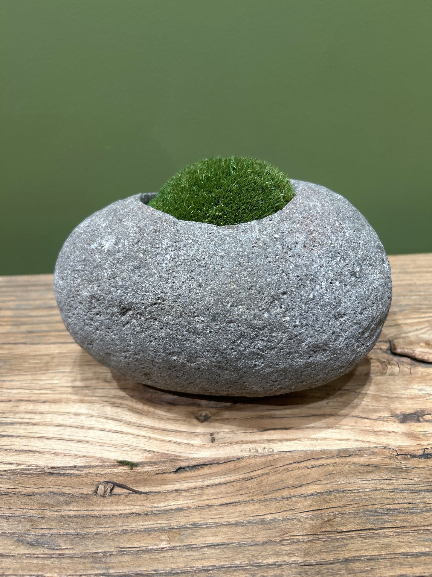 Indo Riverstone planted with Preserved Moss FR69