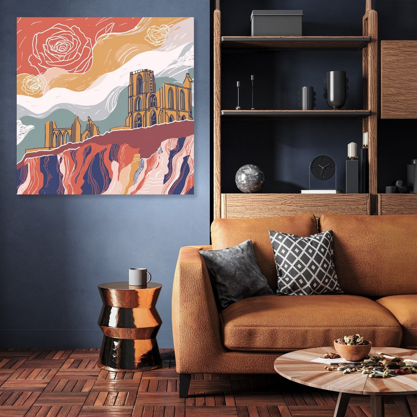 Whitby Abbey Rose Canvas