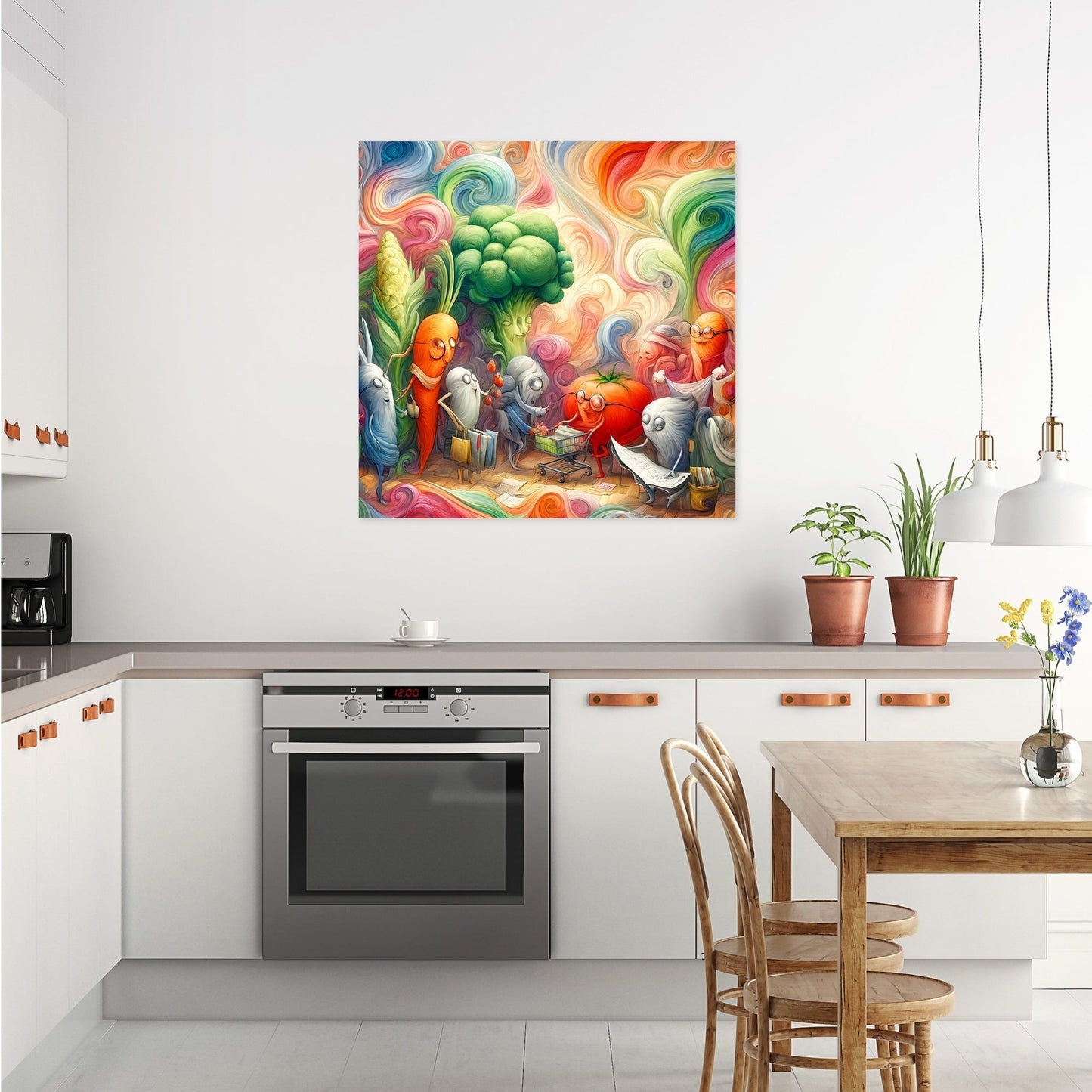 Vibrant Vegetable Gathering Canvas