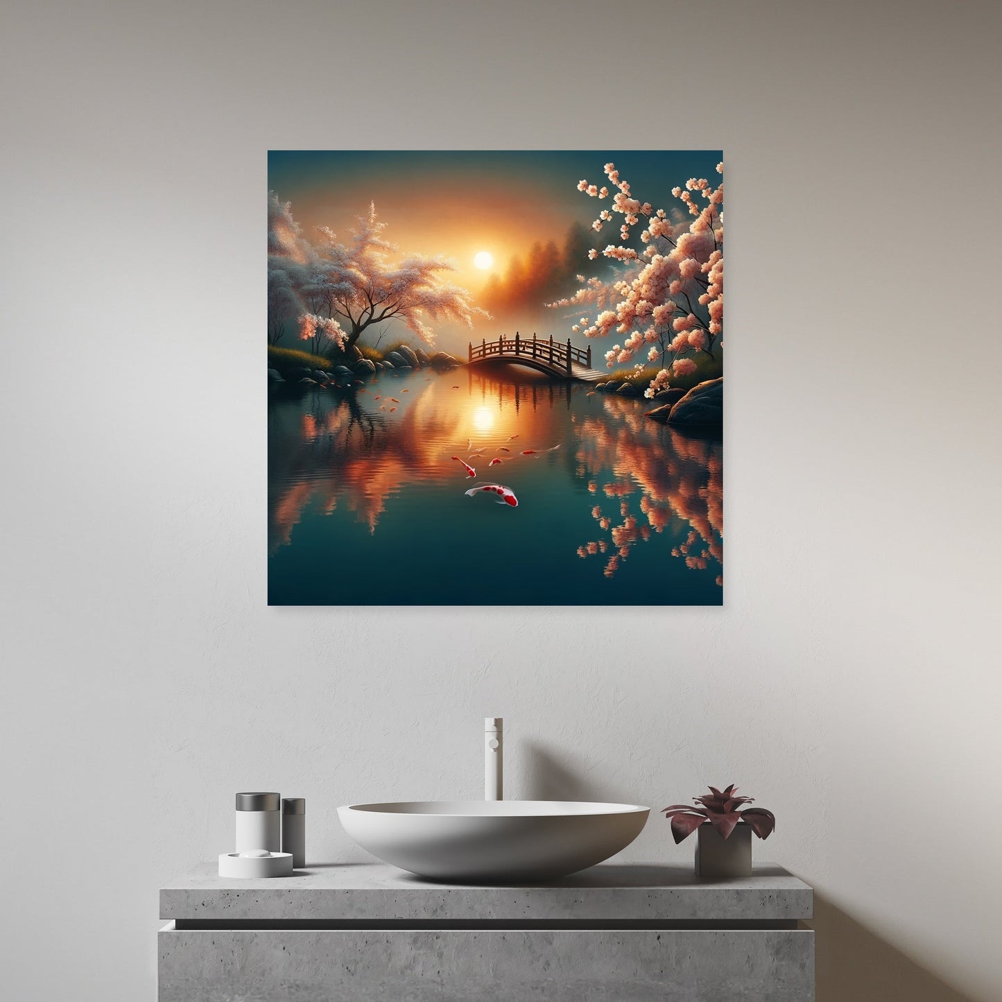 Dawn Koi Pond Serenity Canvas