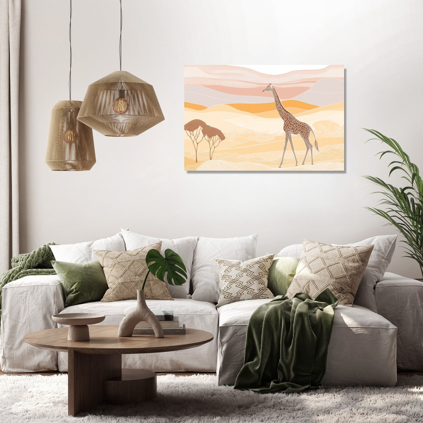 Graceful Giraffe Savannah Canvas