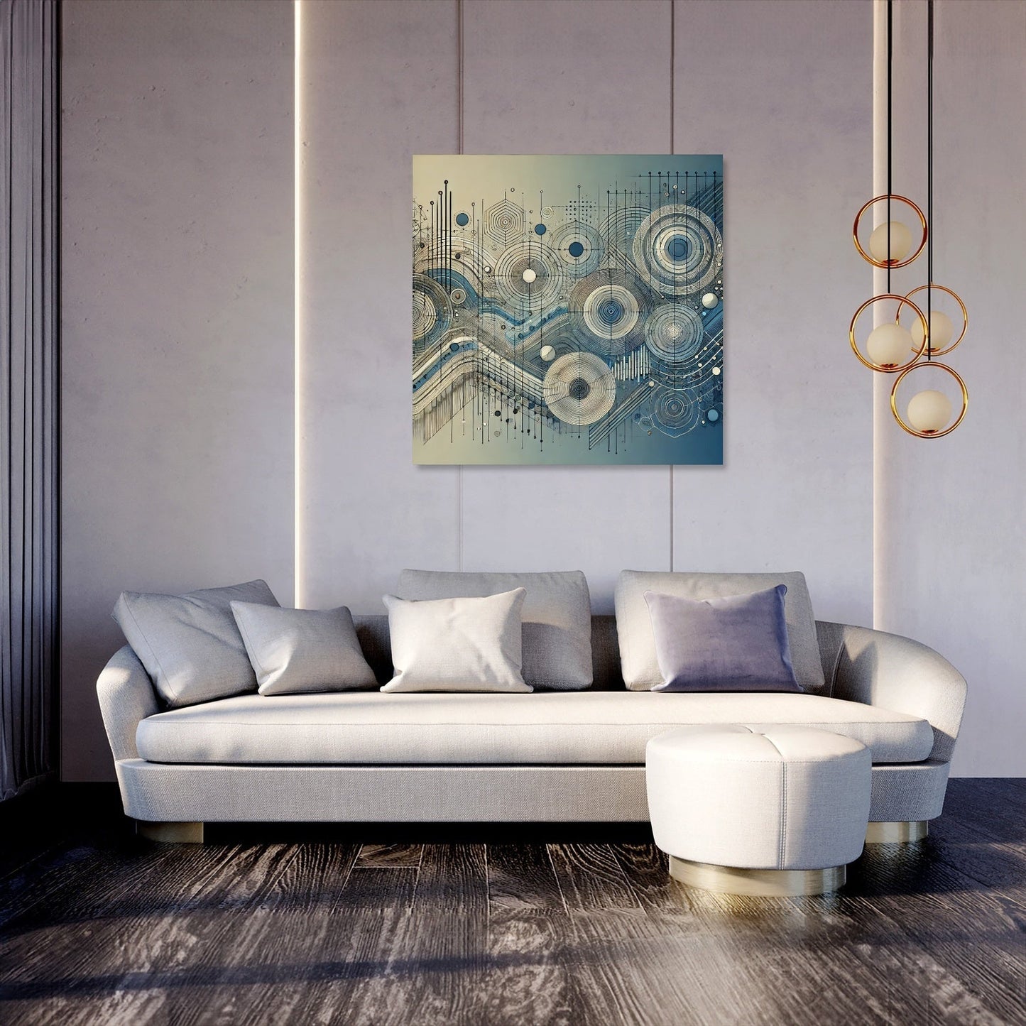 Geometric Sound Waves Canvas