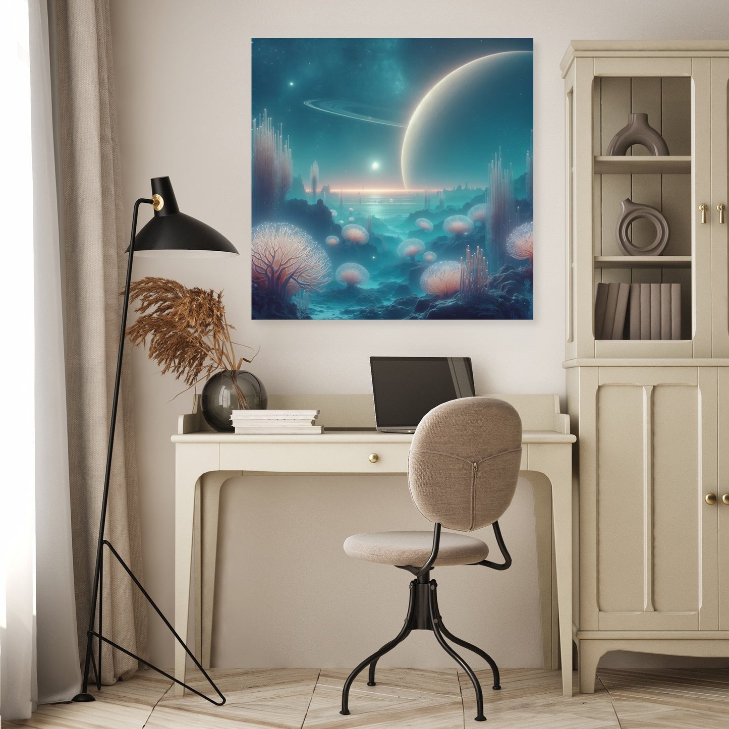 Moonlit Coral Canvas