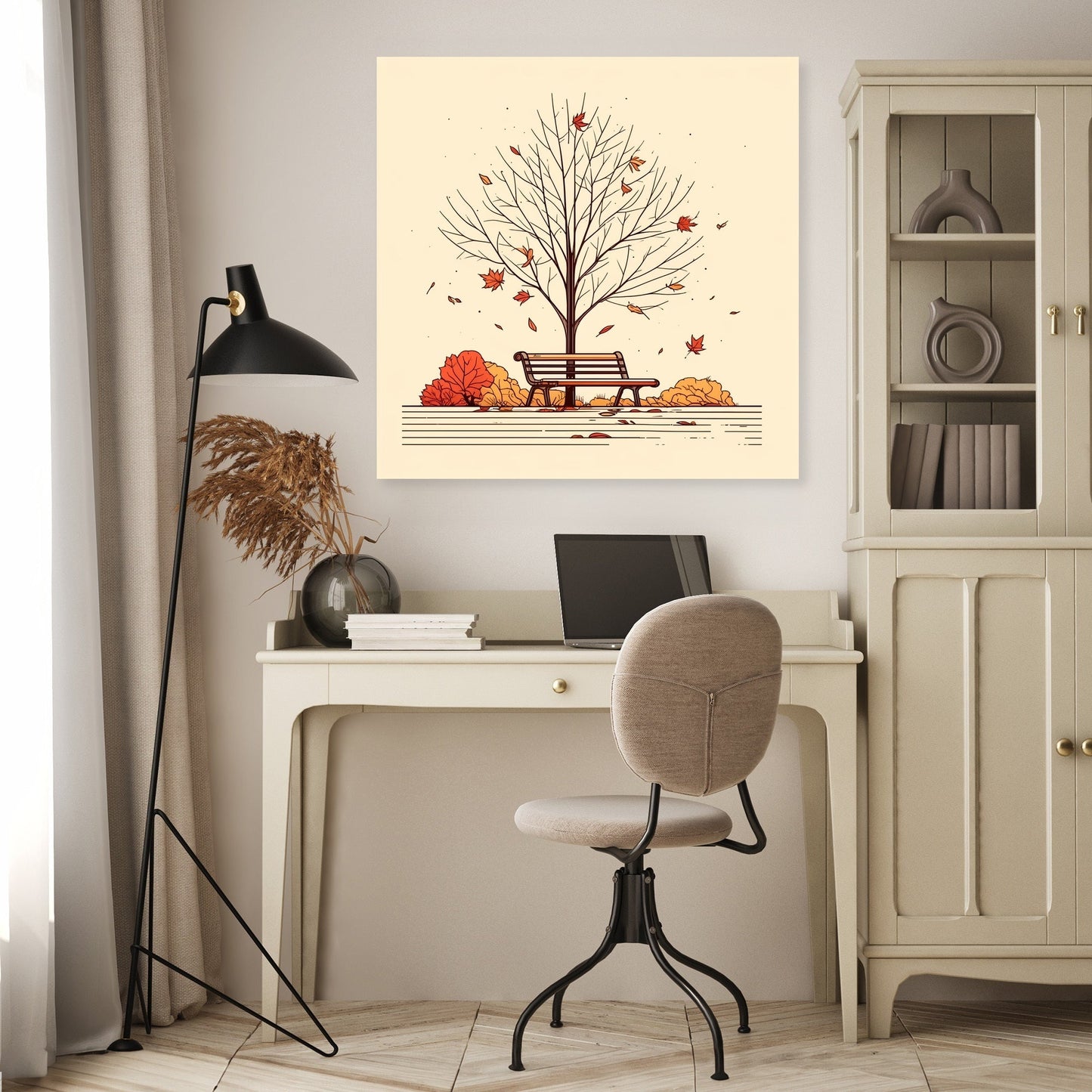 Autumn Park in Warm Colors Canvas