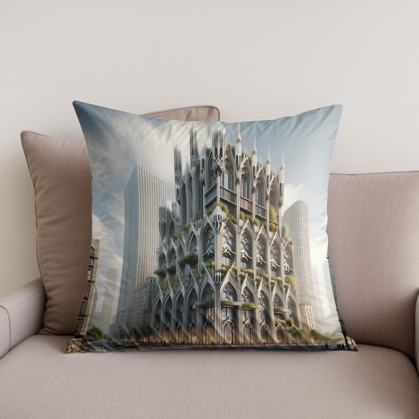 Gothic Urban Fusion Cotton Cushion