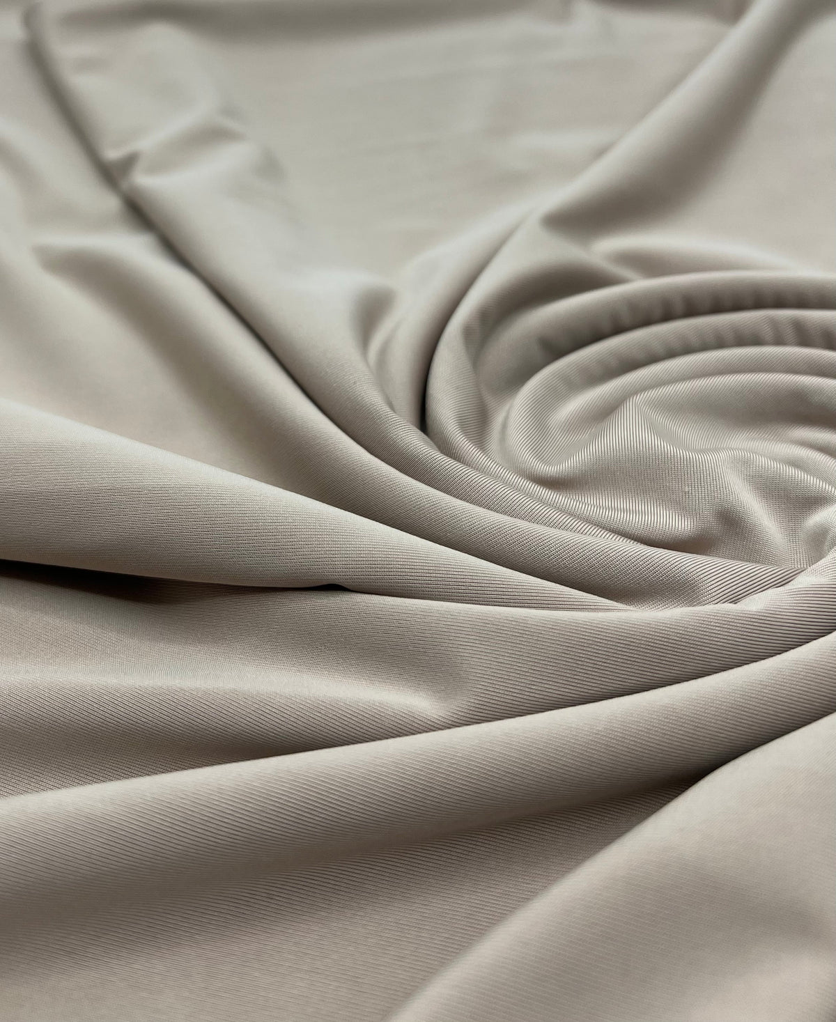 Stone Plain Shiny Soft Touch Slinky 4 Way Stretch Fabric