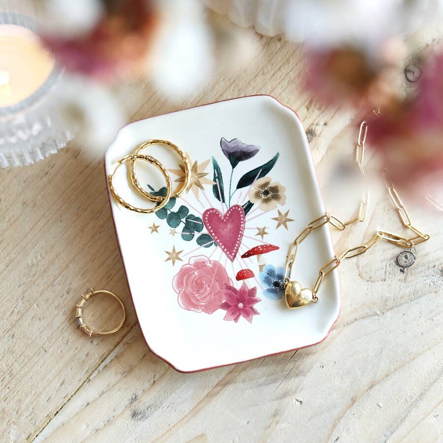 Lisa Angel Floral Heart Trinket Dish