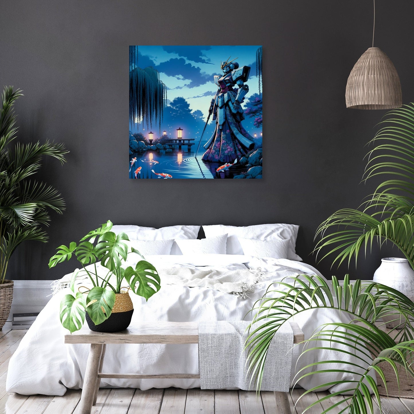 Mecha Geisha at Dusk Canvas