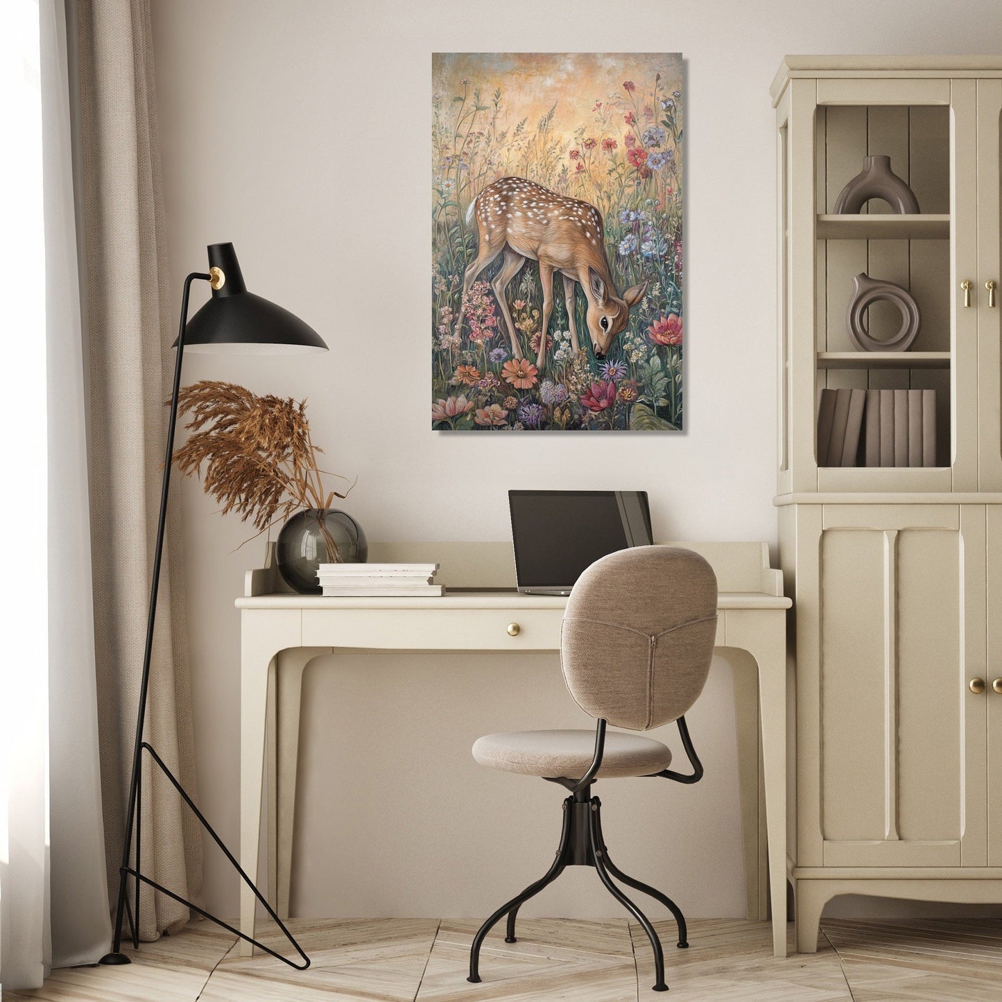 Grazing Deer Elegance Canvas