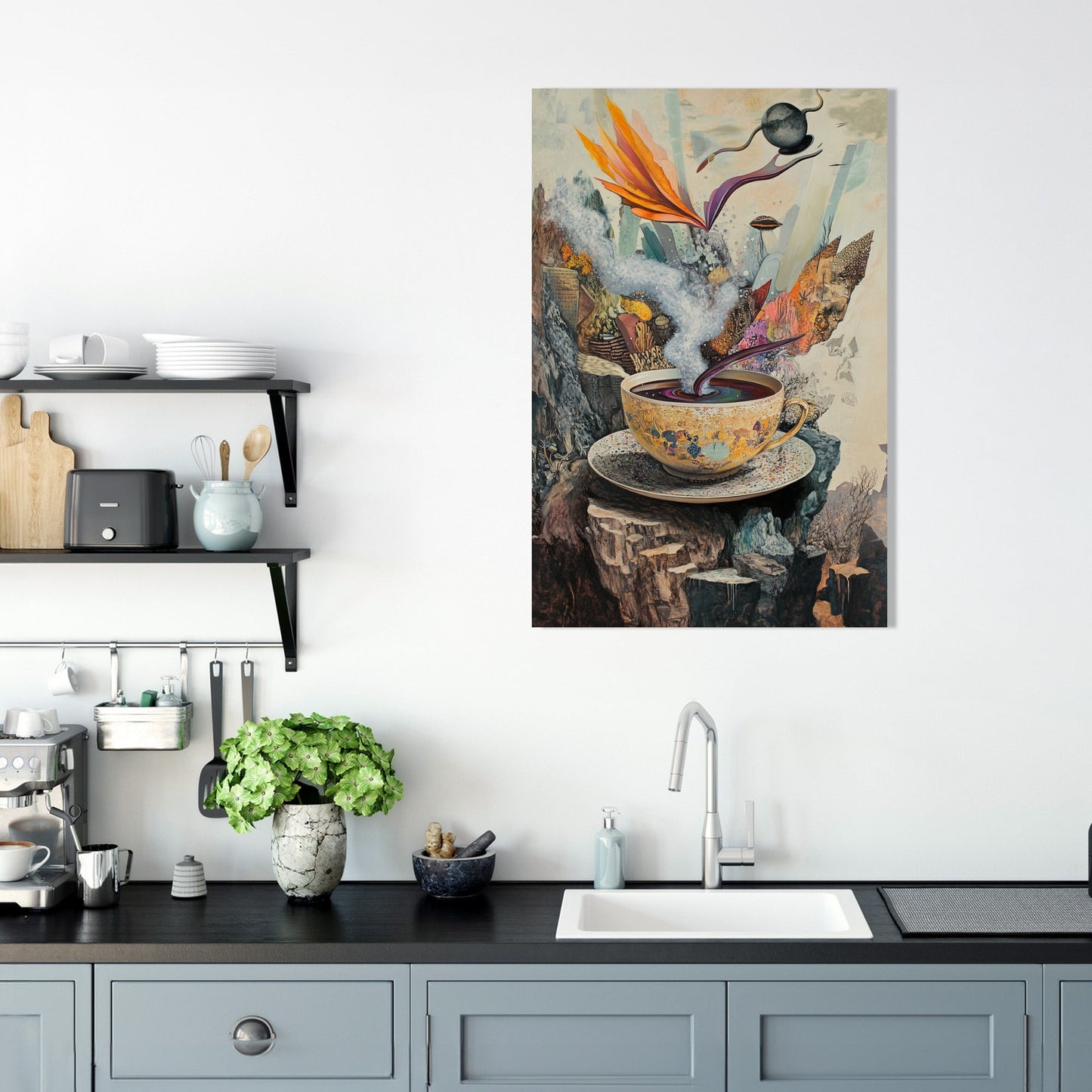 Absurd Teacup Dream Canvas