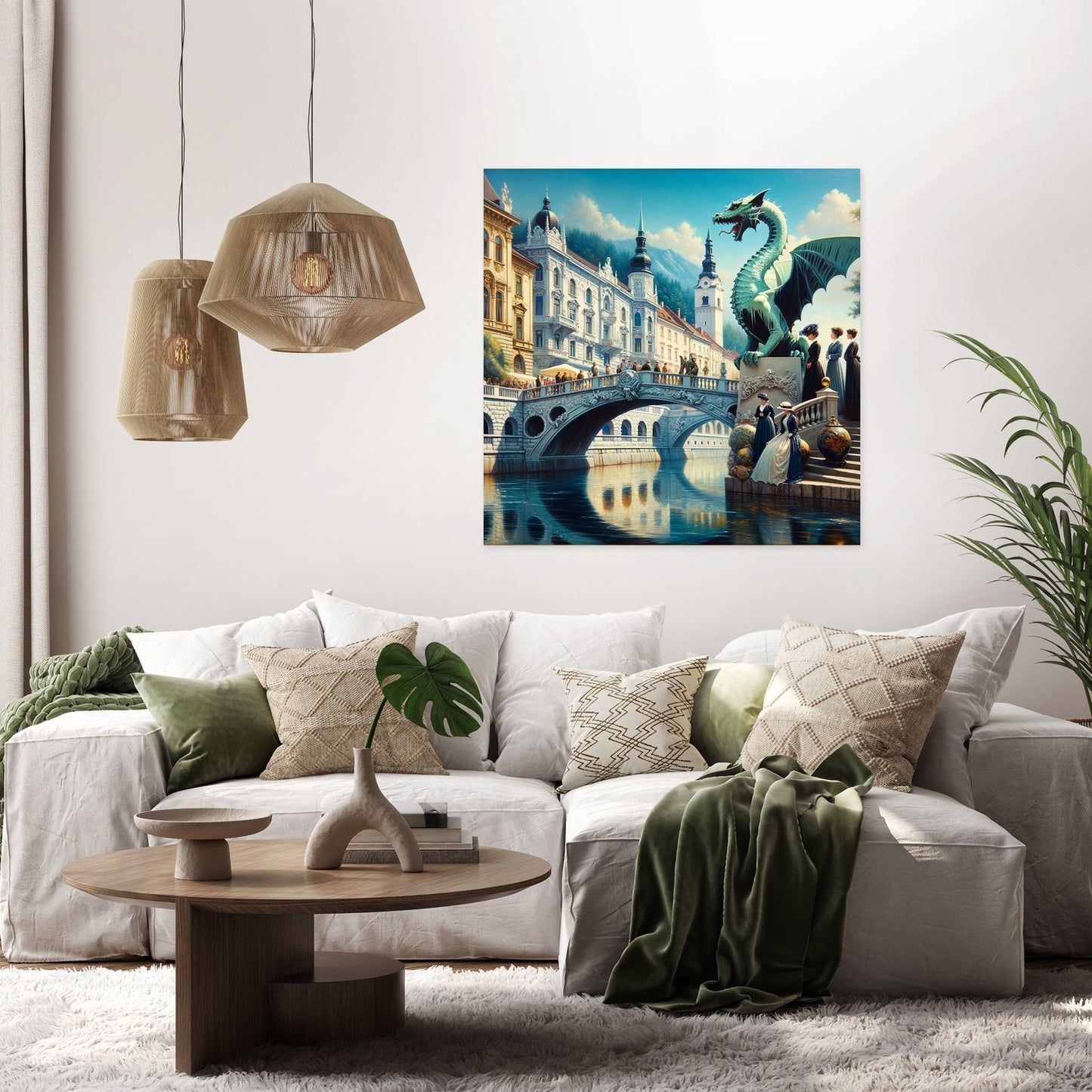 Sunny Day at Dragon Bridge Canvas
