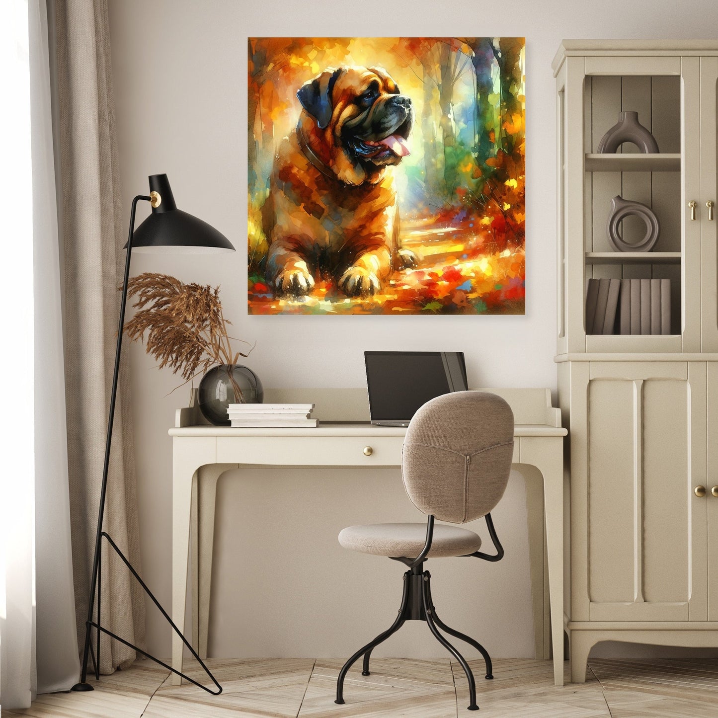 Autumn Stroll Bullmastiff Canvas