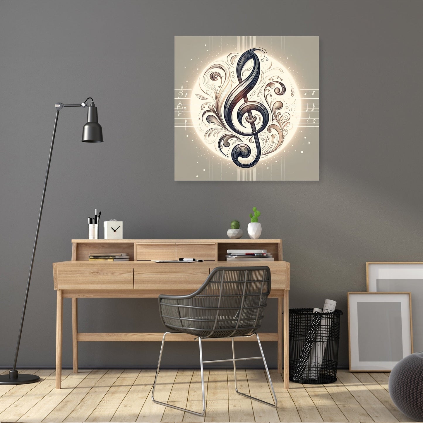 Intricate Treble Clef Canvas