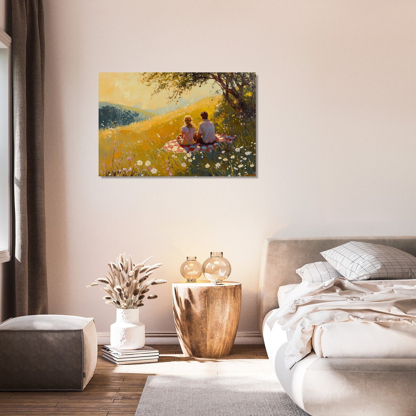 Romantic Meadow Picnic Canvas