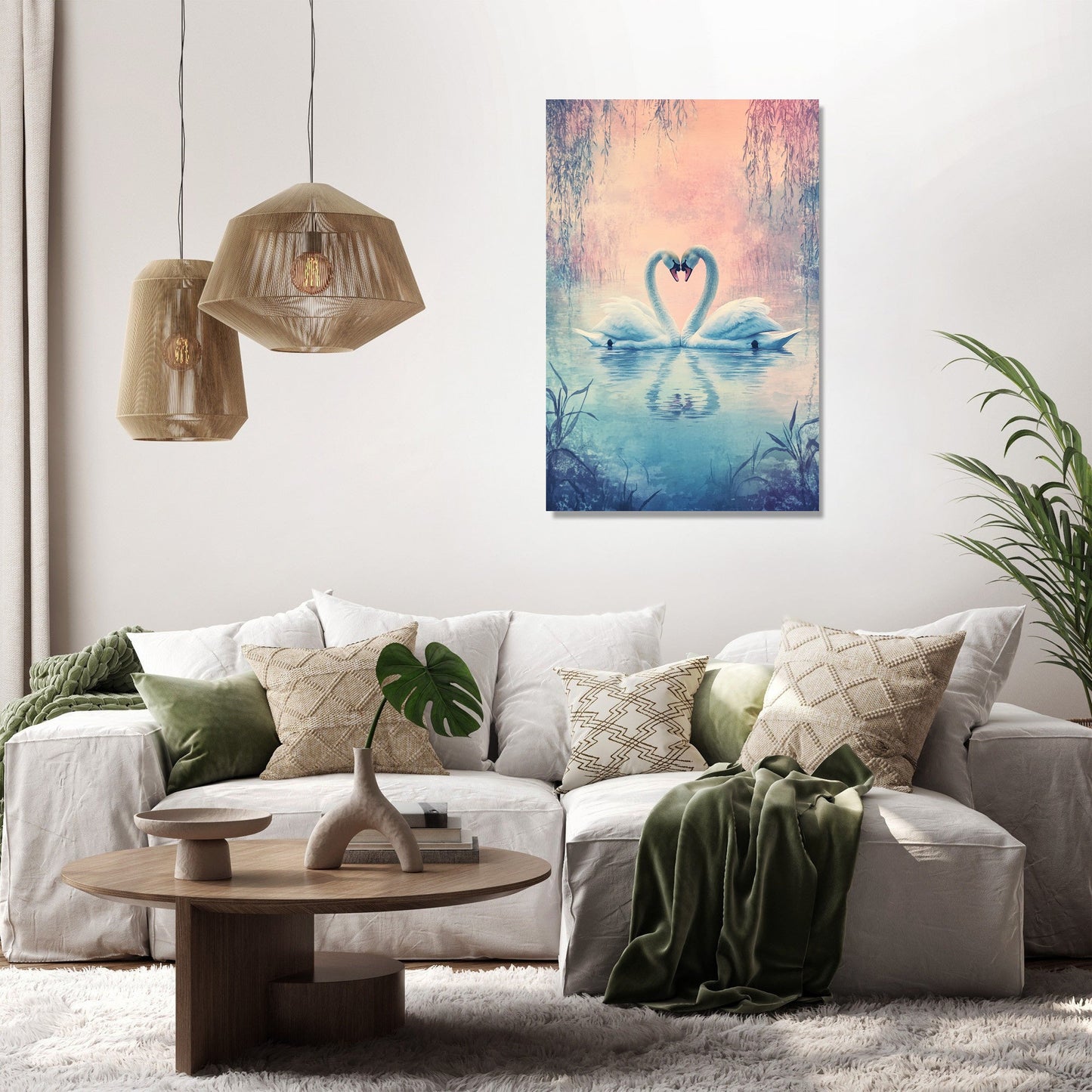 Heartfelt Swans Canvas