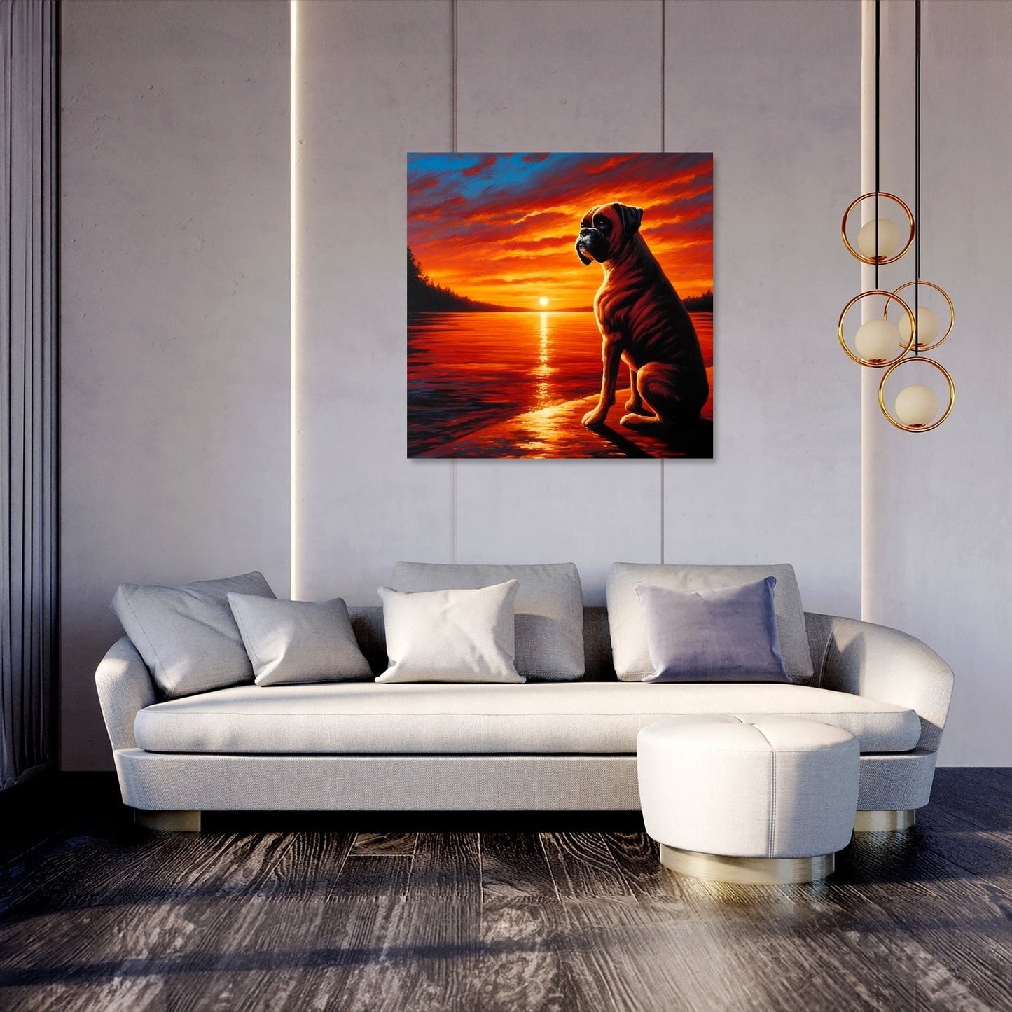 Sunset Serenity Boxer Reflections Canvas