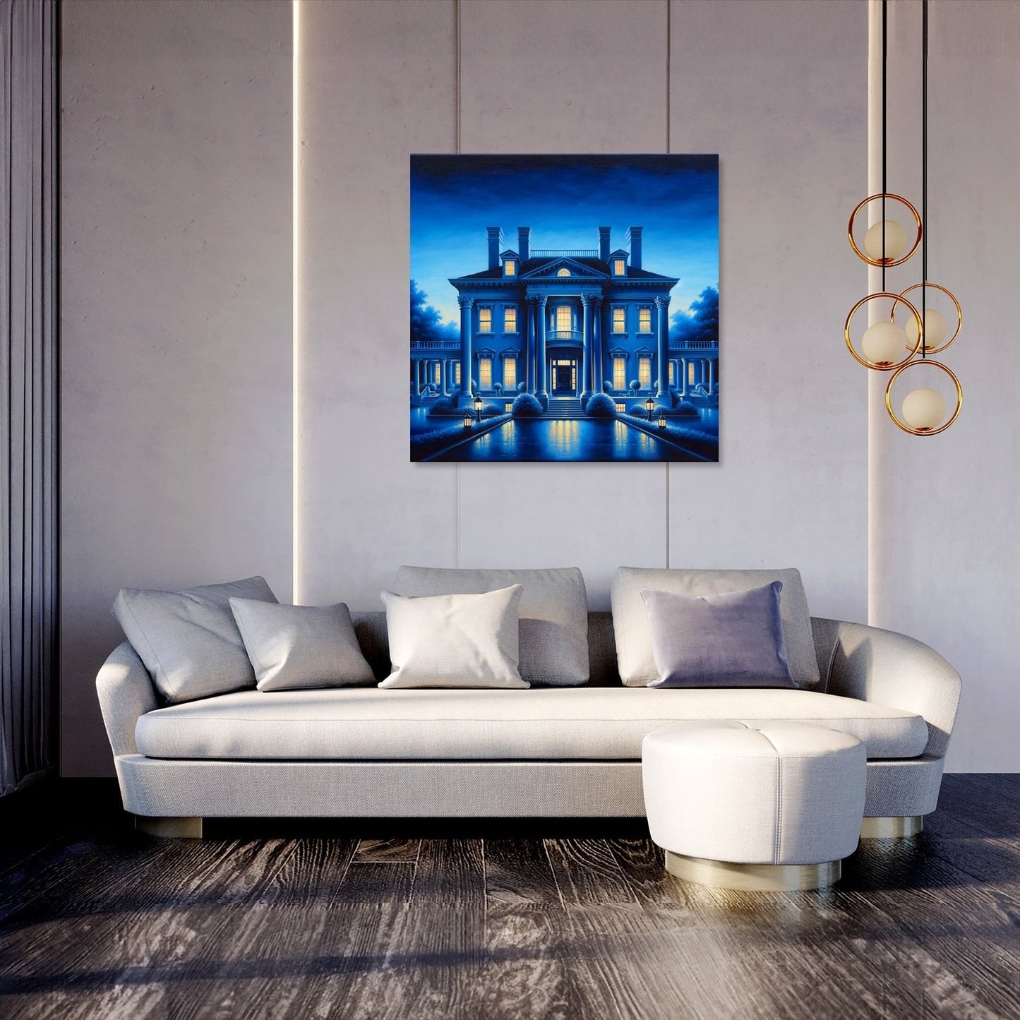 Twilight Grace Mansion Canvas