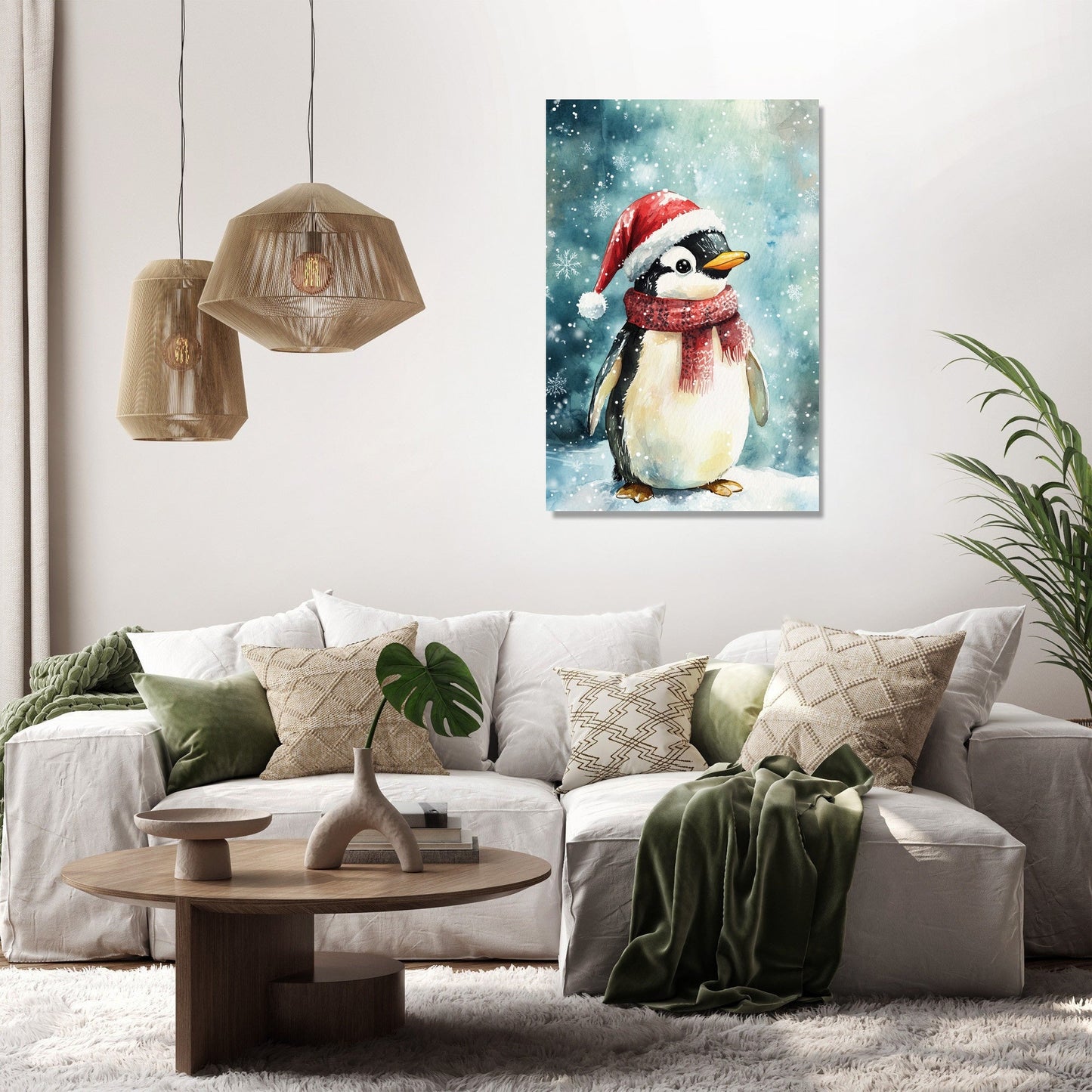 Penguin Holiday Cheer Canvas