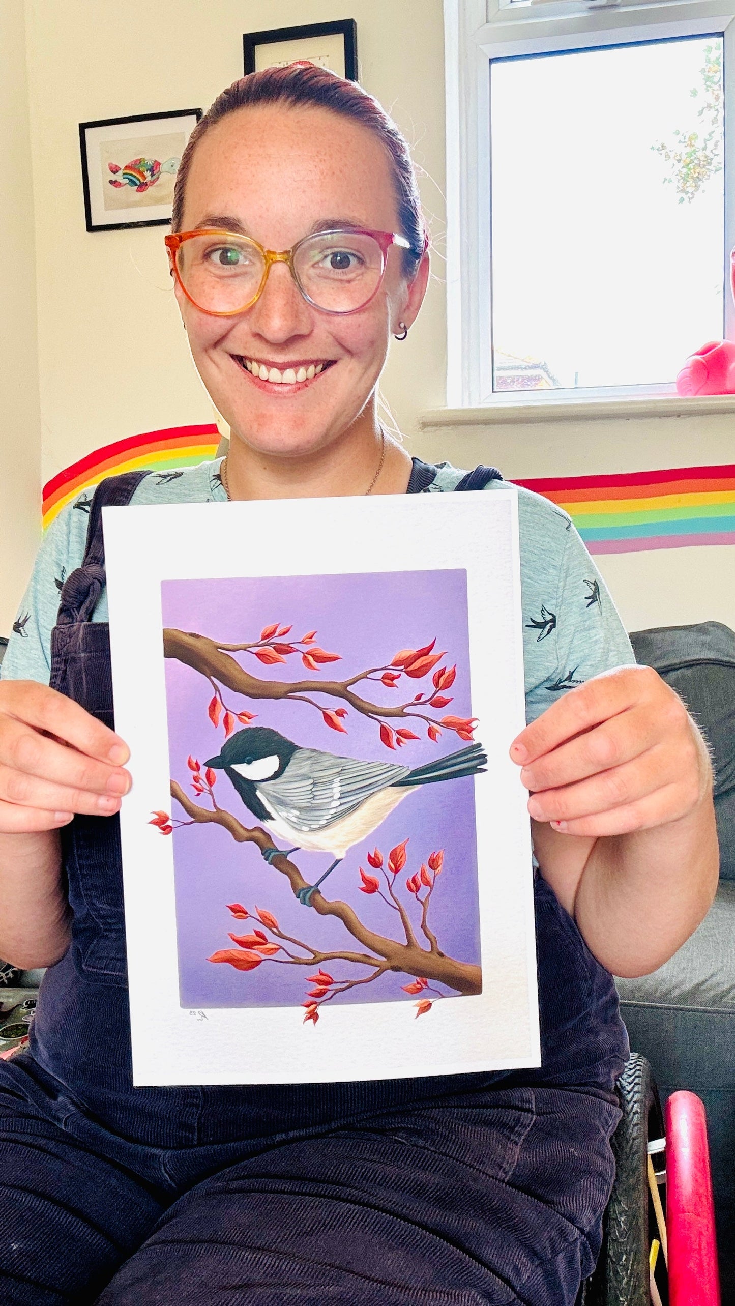 Coal Tit Autumn Art Print for Nature Lovers