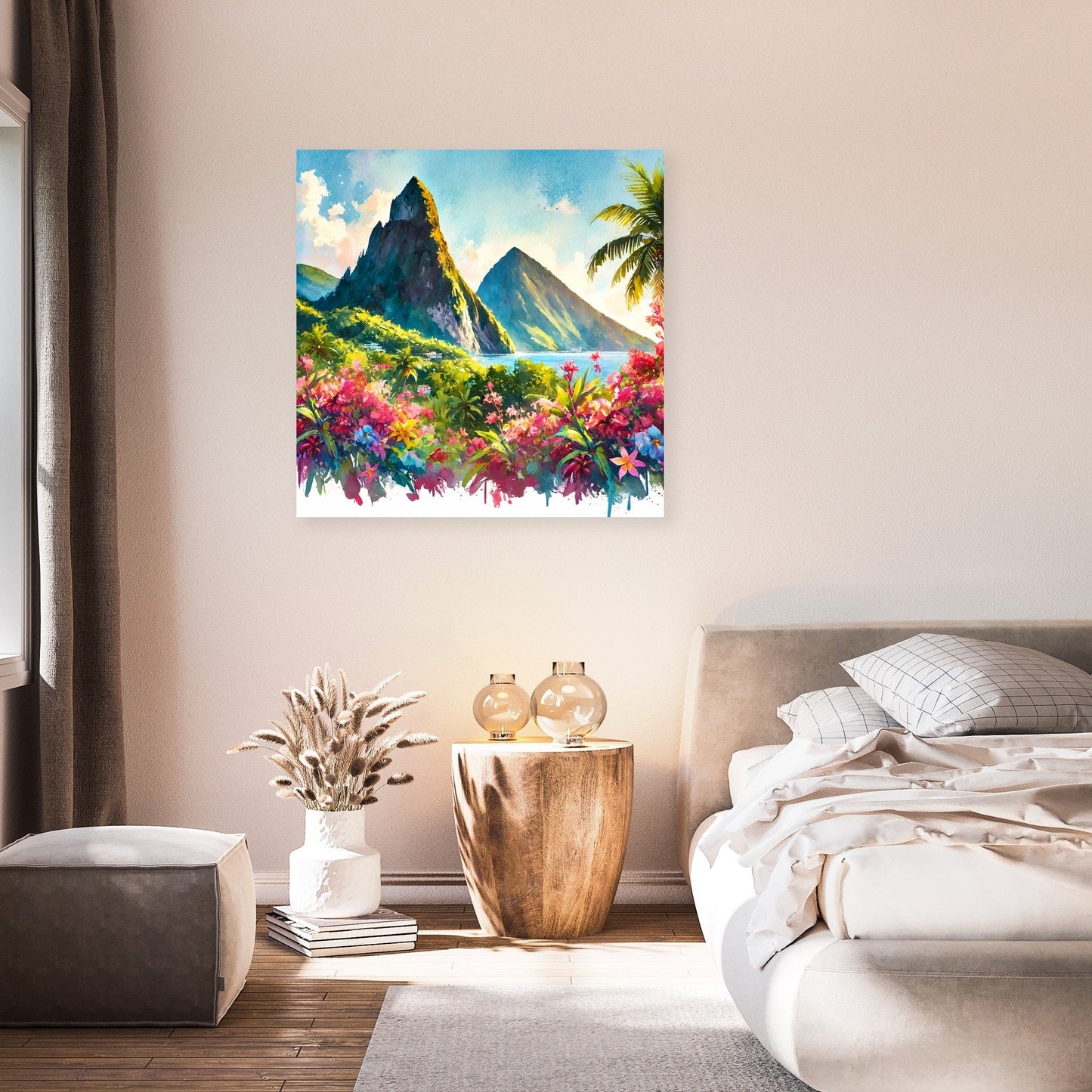 Volcanic Peaks and Blooms Canvas