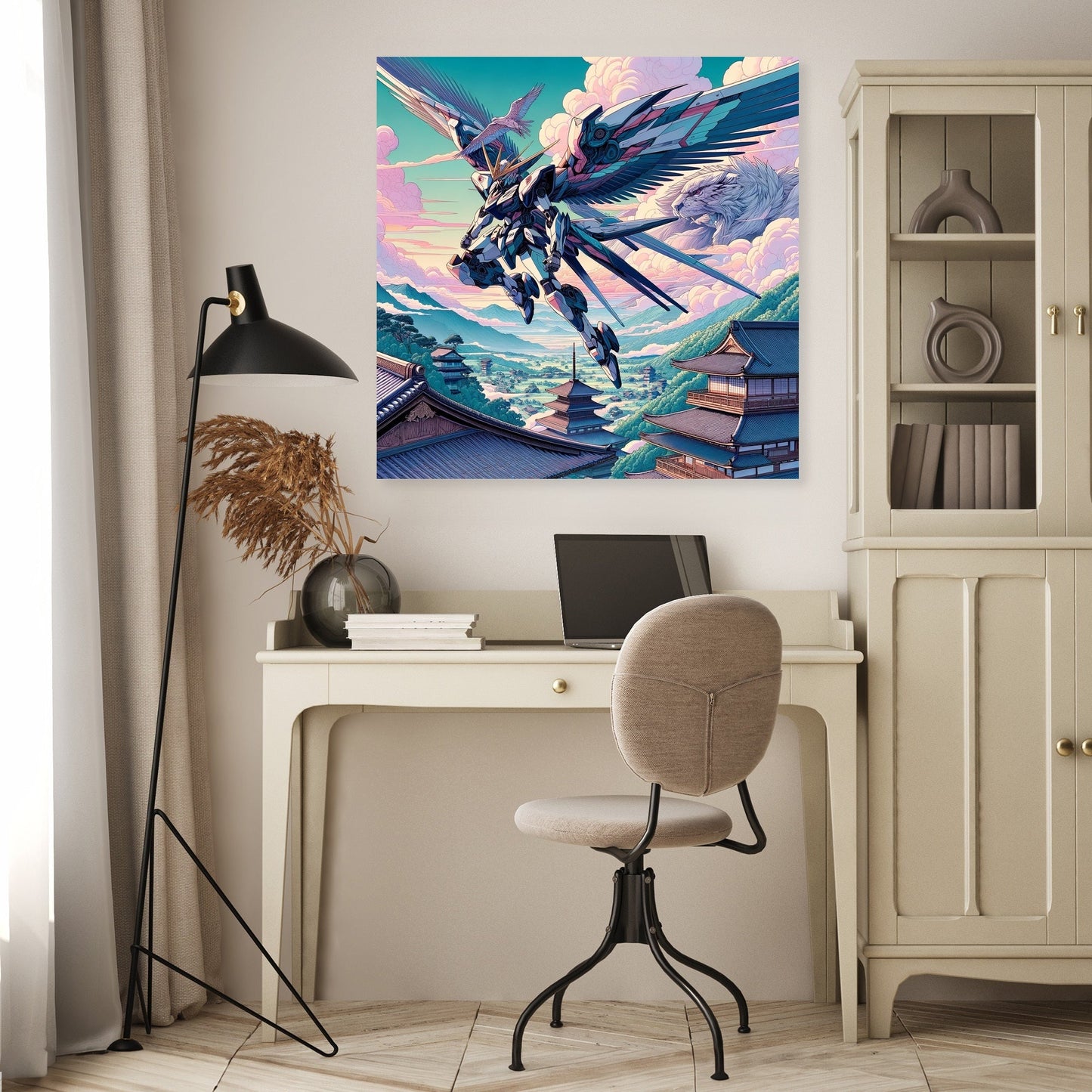 Skybound Mecha Warrior Canvas