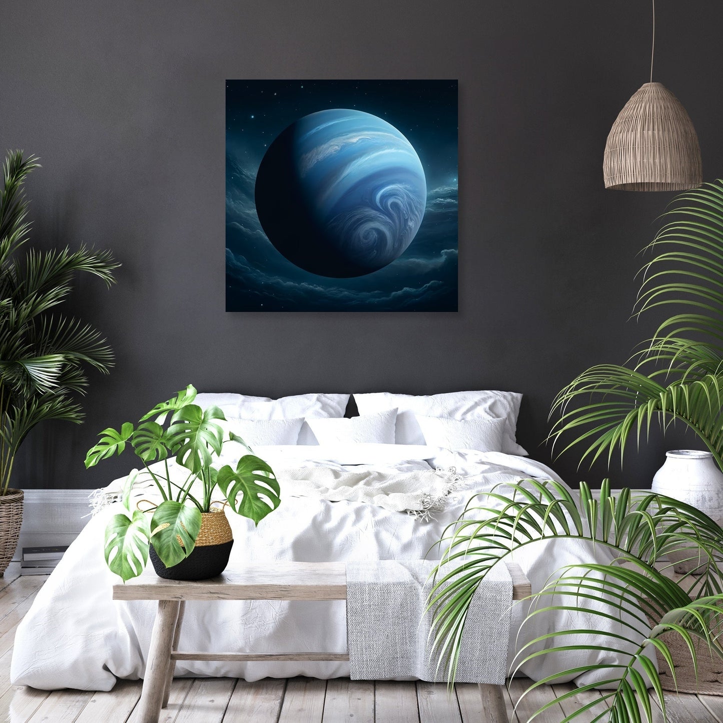Neptune's Cosmic Majesty Canvas