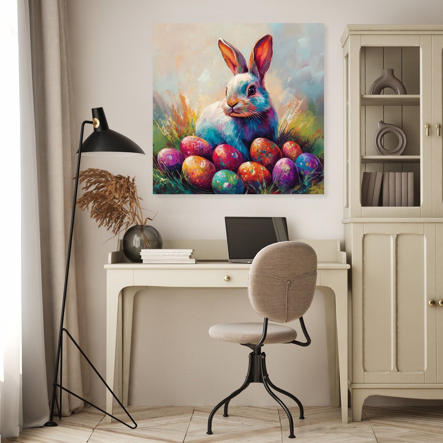 Bunny and Easter Eggs Canvas