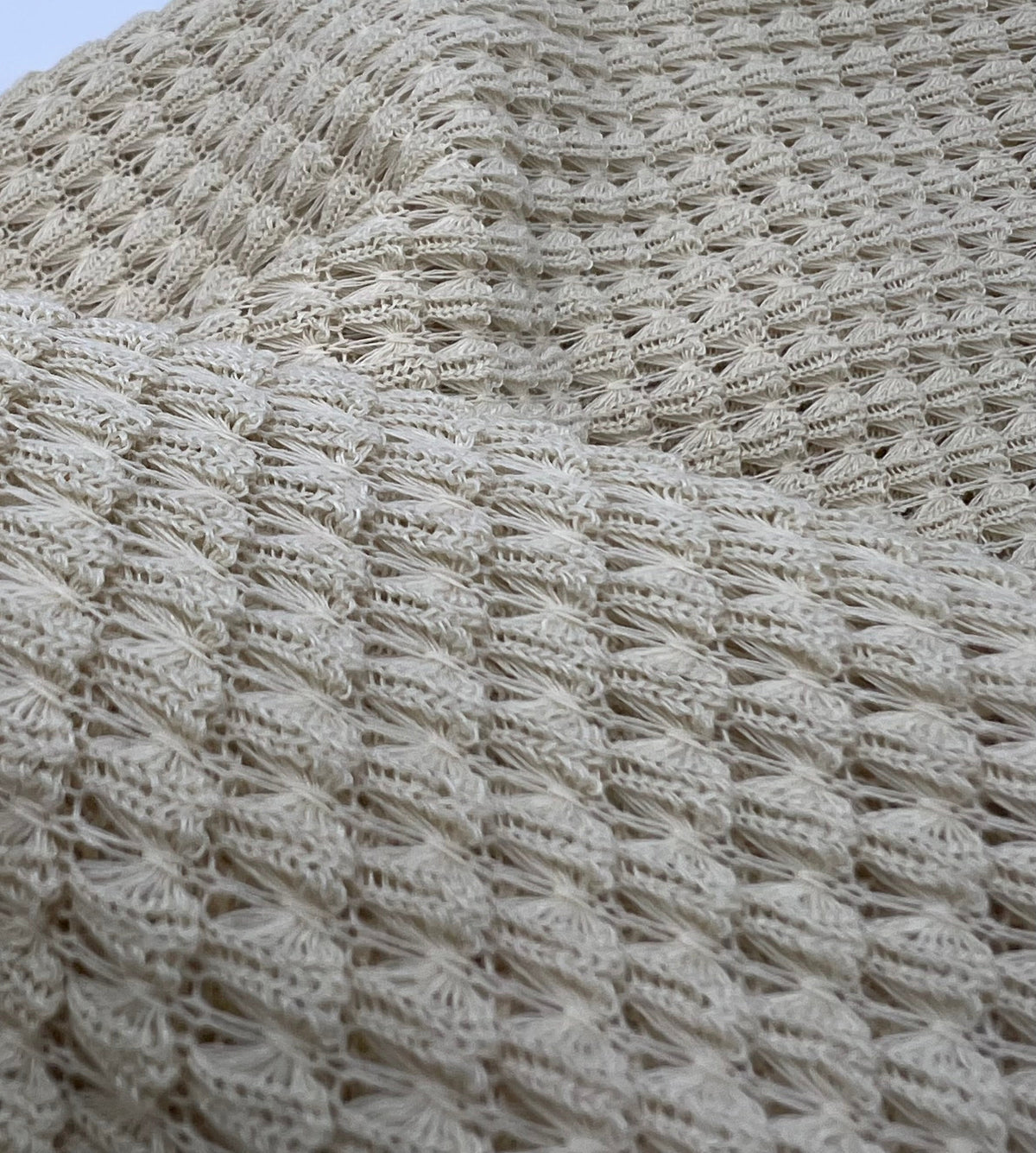 Natural Crochet Knitted Stretch Fabric 200GSM