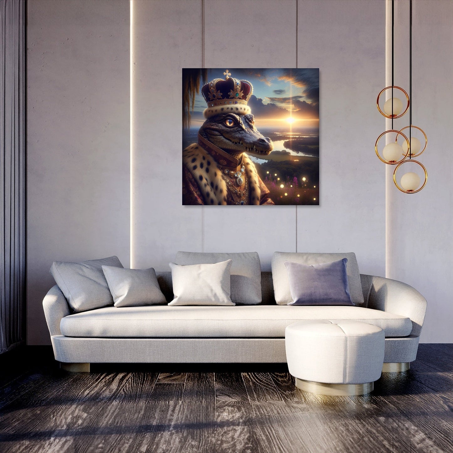 Crocodile Twilight Majesty Canvas
