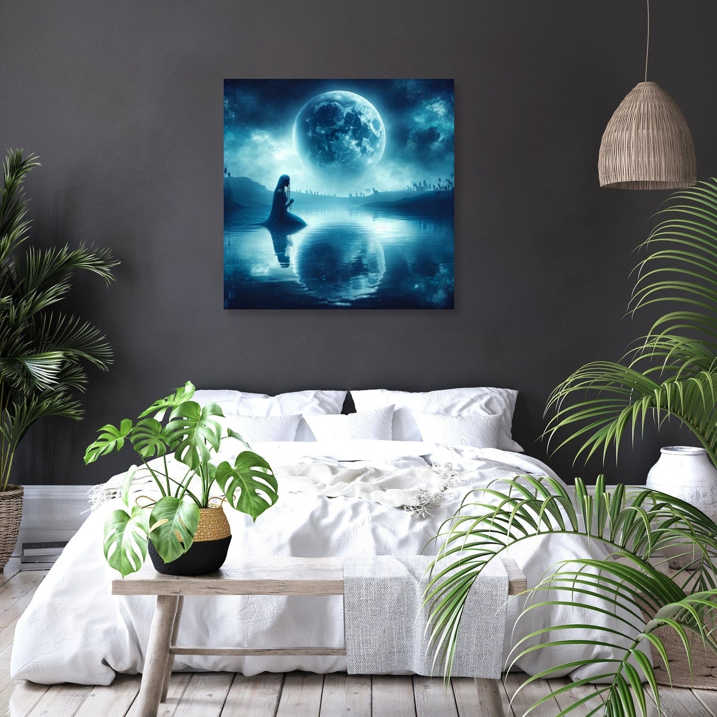 Moonlit Siren of the Nile Canvas