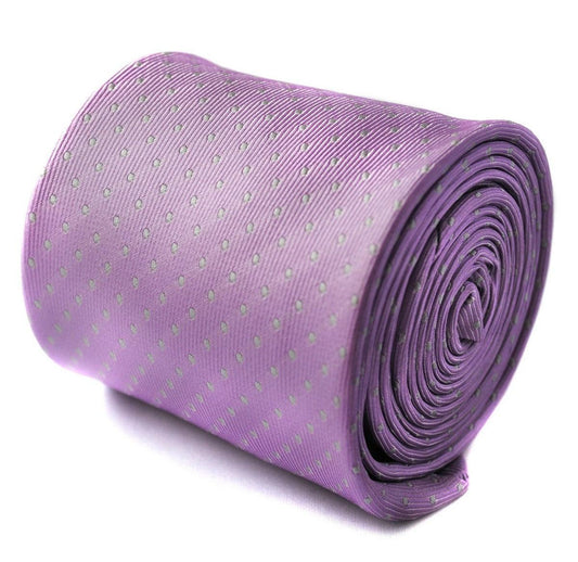 lilac with grey pin spots tie