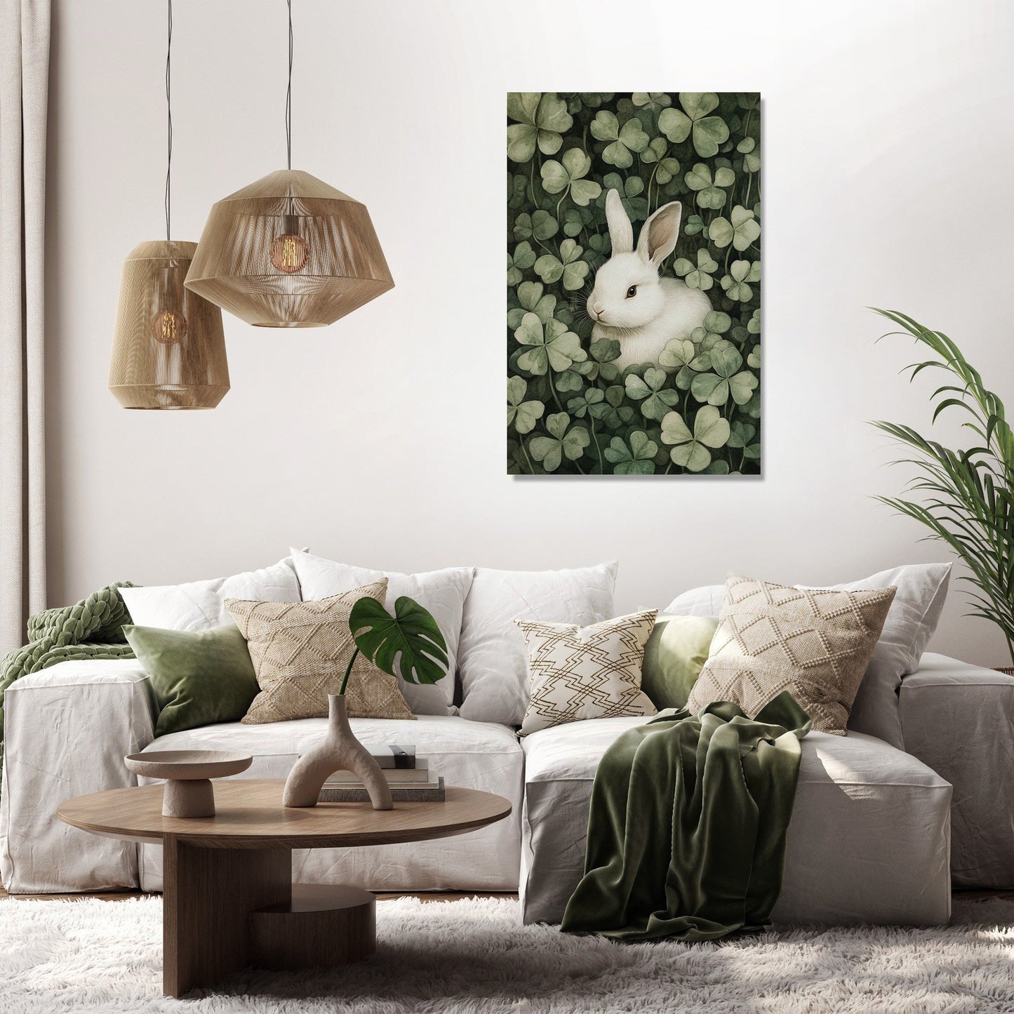 Rabbit in Clover Canvas