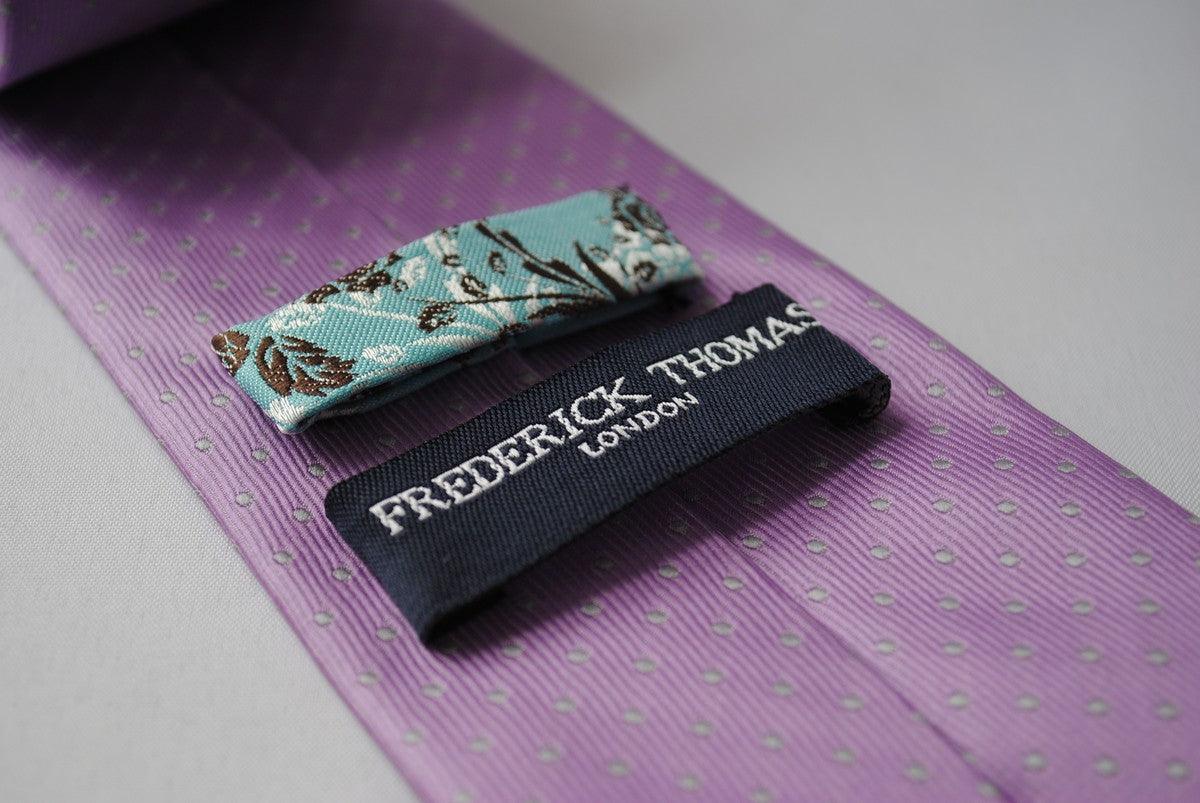 lilac with grey pin spots tie