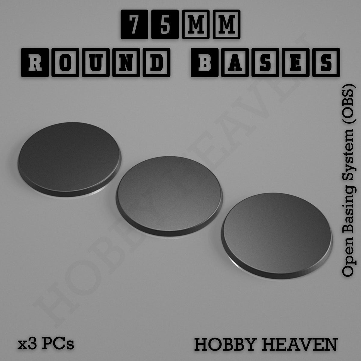 75mm Round Textured Bases 3D Printed