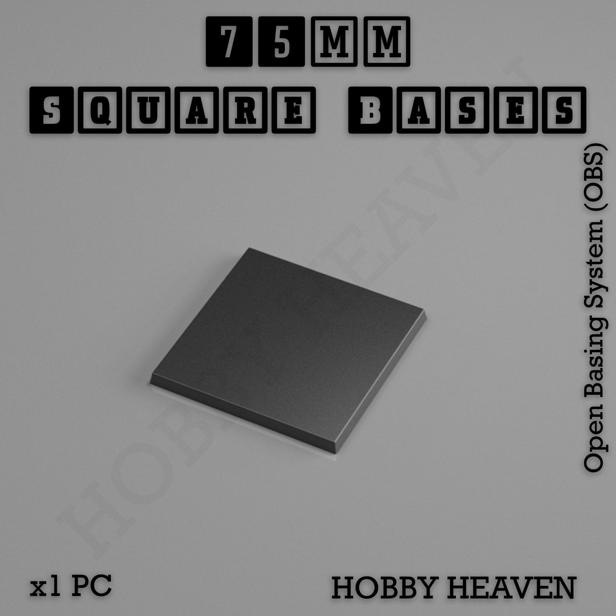 75mm Square Textured Bases 3D Printed