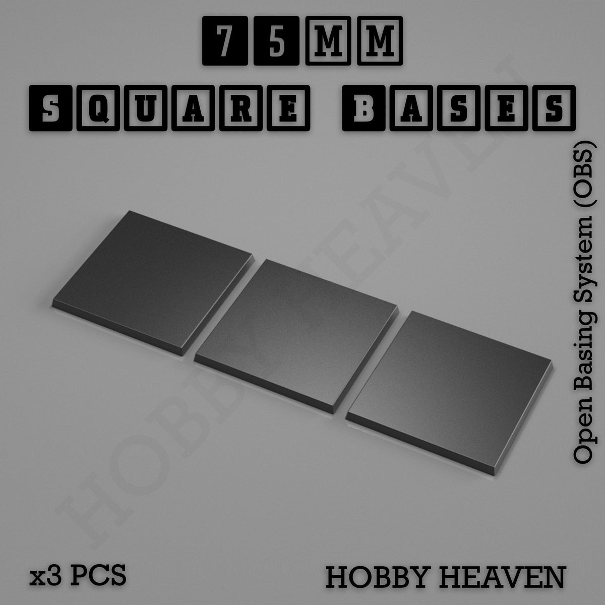 75mm Square Textured Bases 3D Printed