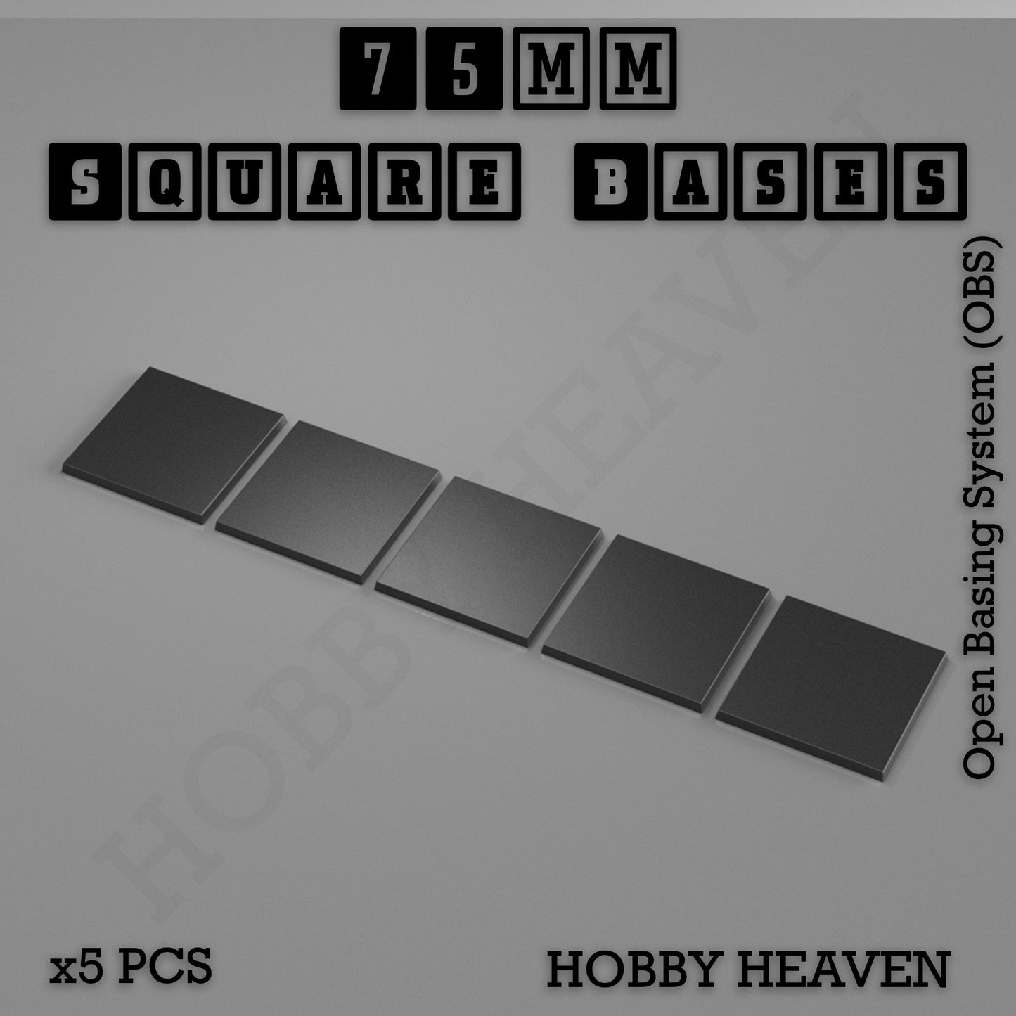 75mm Square Textured Bases 3D Printed
