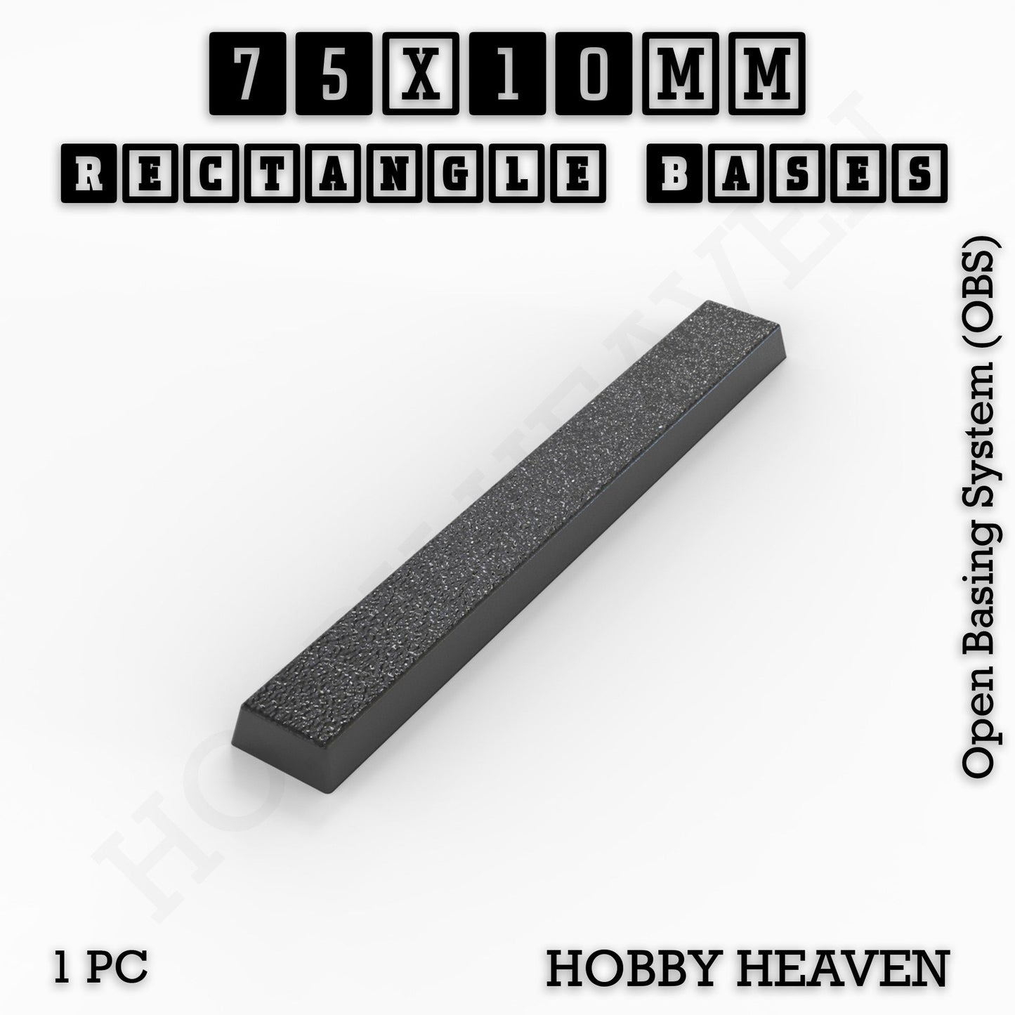Rectangle Bases Small Sizes - 20x15mm to 75x25mm and up to 60x50mm Wide - 3D Print Tabletop Games