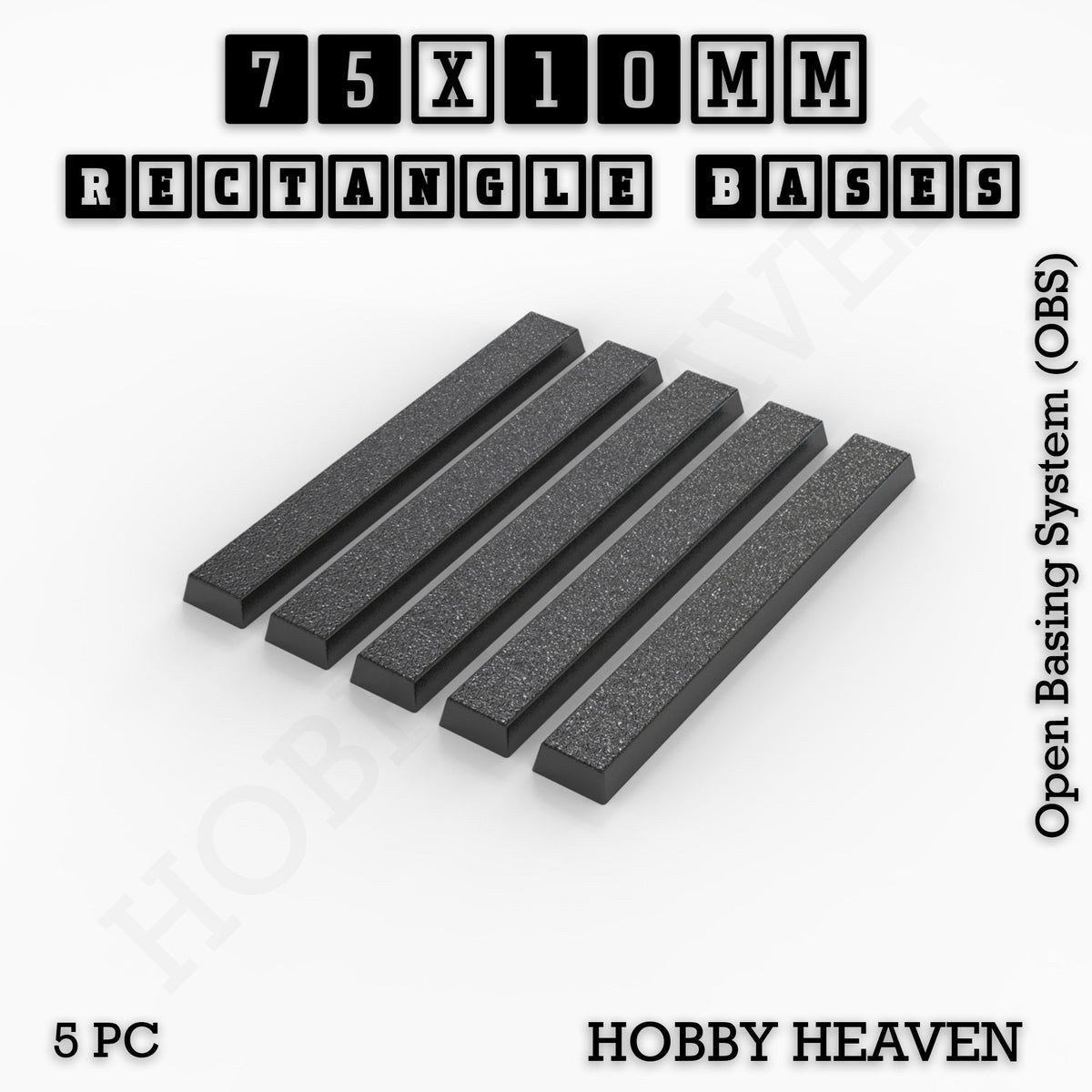 Rectangle Bases Small Sizes - 20x15mm to 75x25mm and up to 60x50mm Wide - 3D Print Tabletop Games