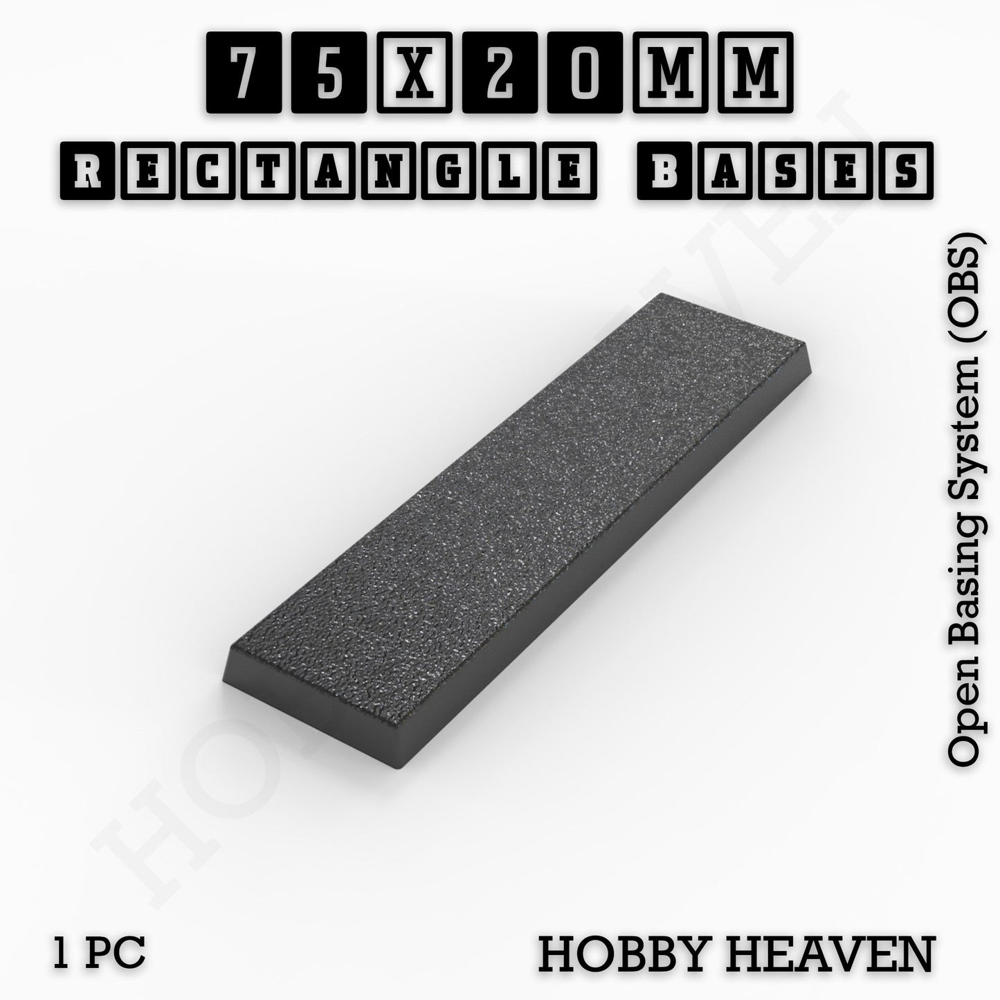 Rectangle Bases Medium Sizes - 75x30mm to 125x40mm and up to 100x90mm Wide - 3D Print Tabletop Games