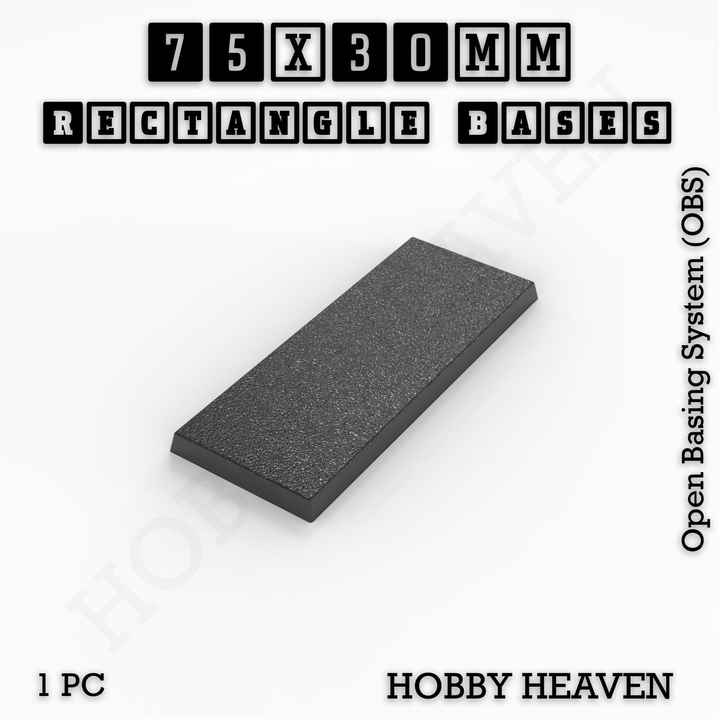Rectangle Bases Medium Sizes - 75x30mm to 125x40mm and up to 100x90mm Wide - 3D Print Tabletop Games