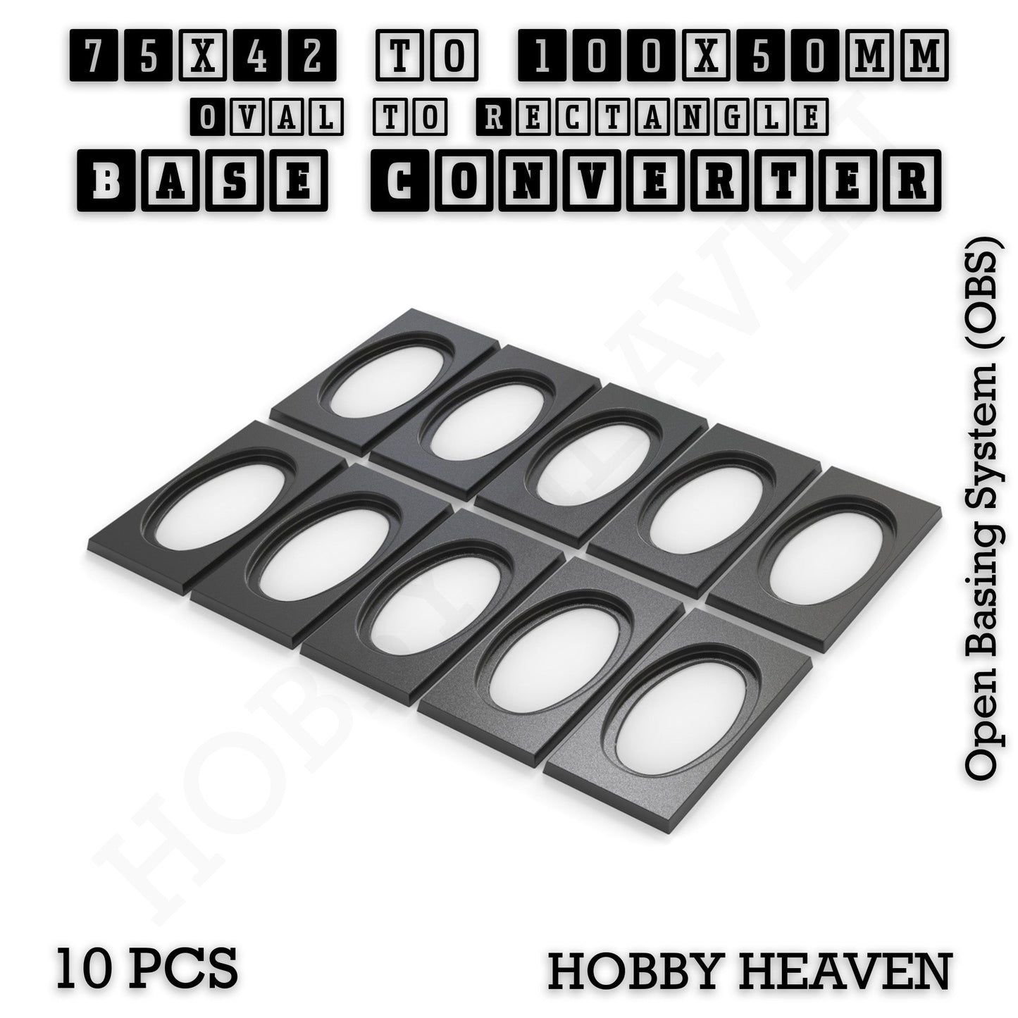 Oval to Rectangle Base Converters 3D Print Full Range