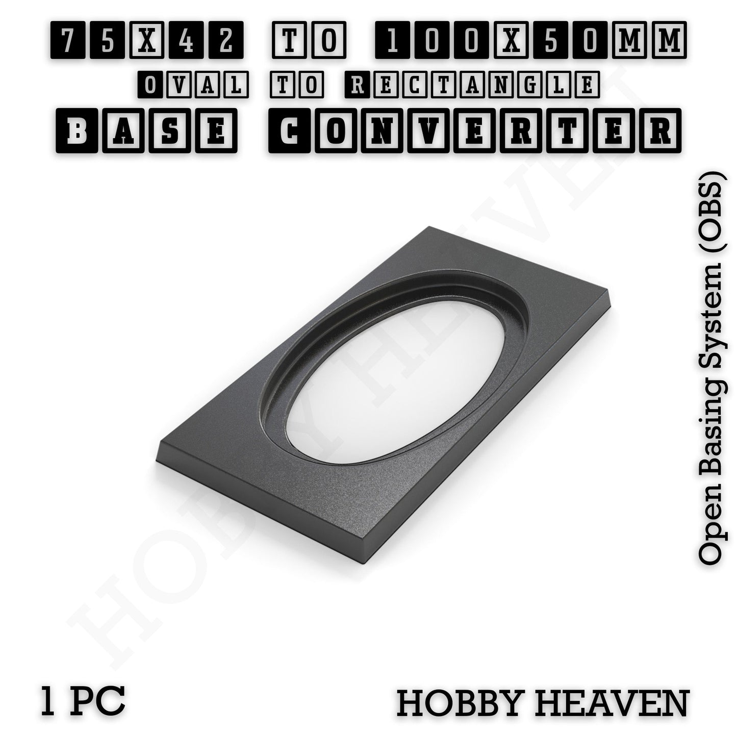 Oval to Rectangle Base Converters 3D Print Full Range