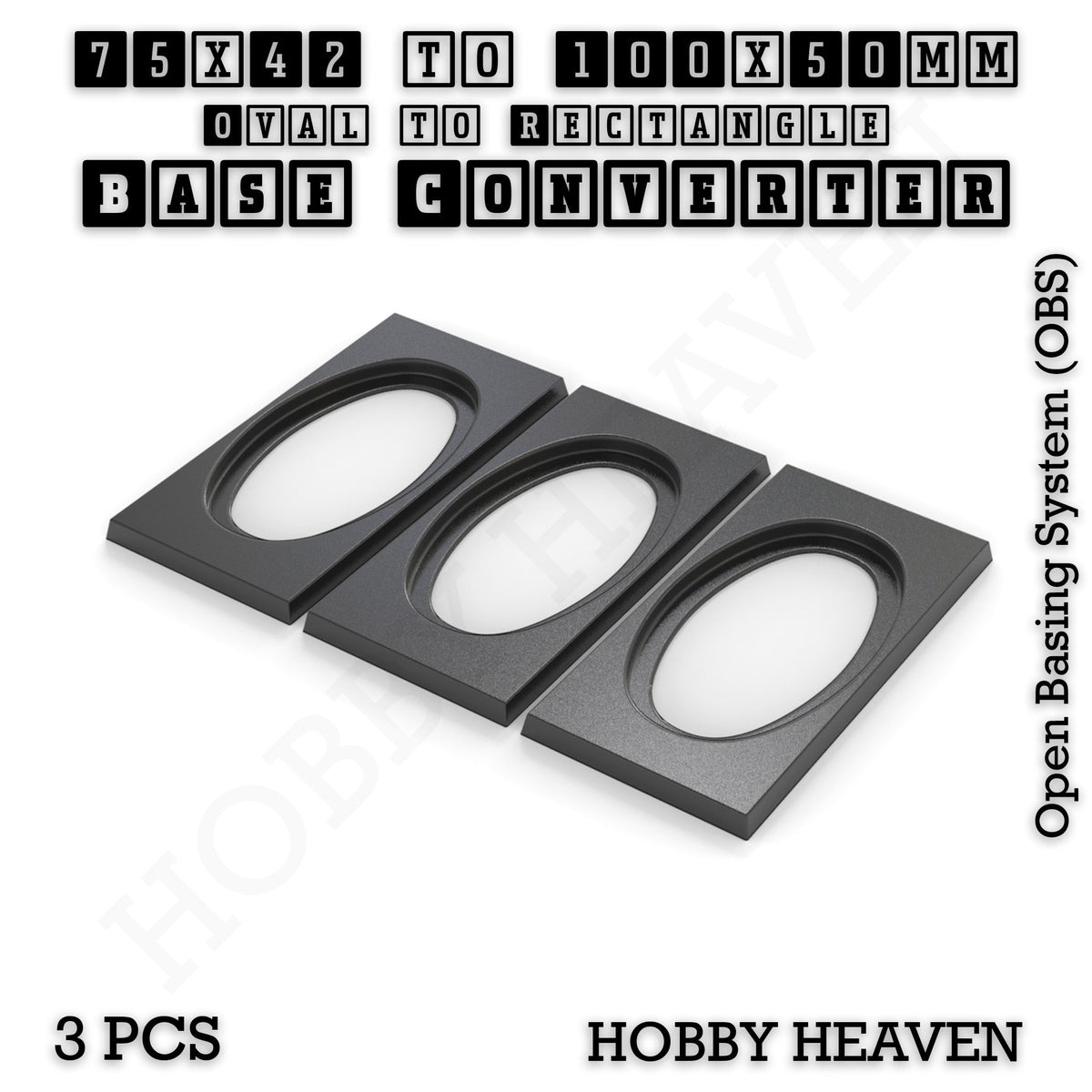 Oval to Rectangle Base Converters 3D Print Full Range