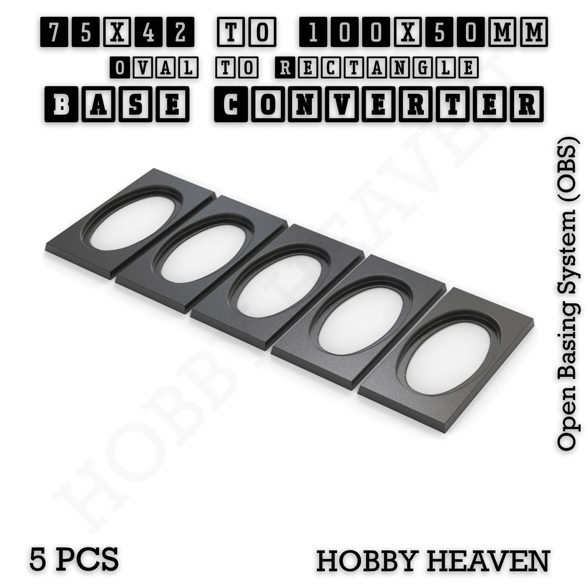 Oval to Rectangle Base Converters 3D Print Full Range