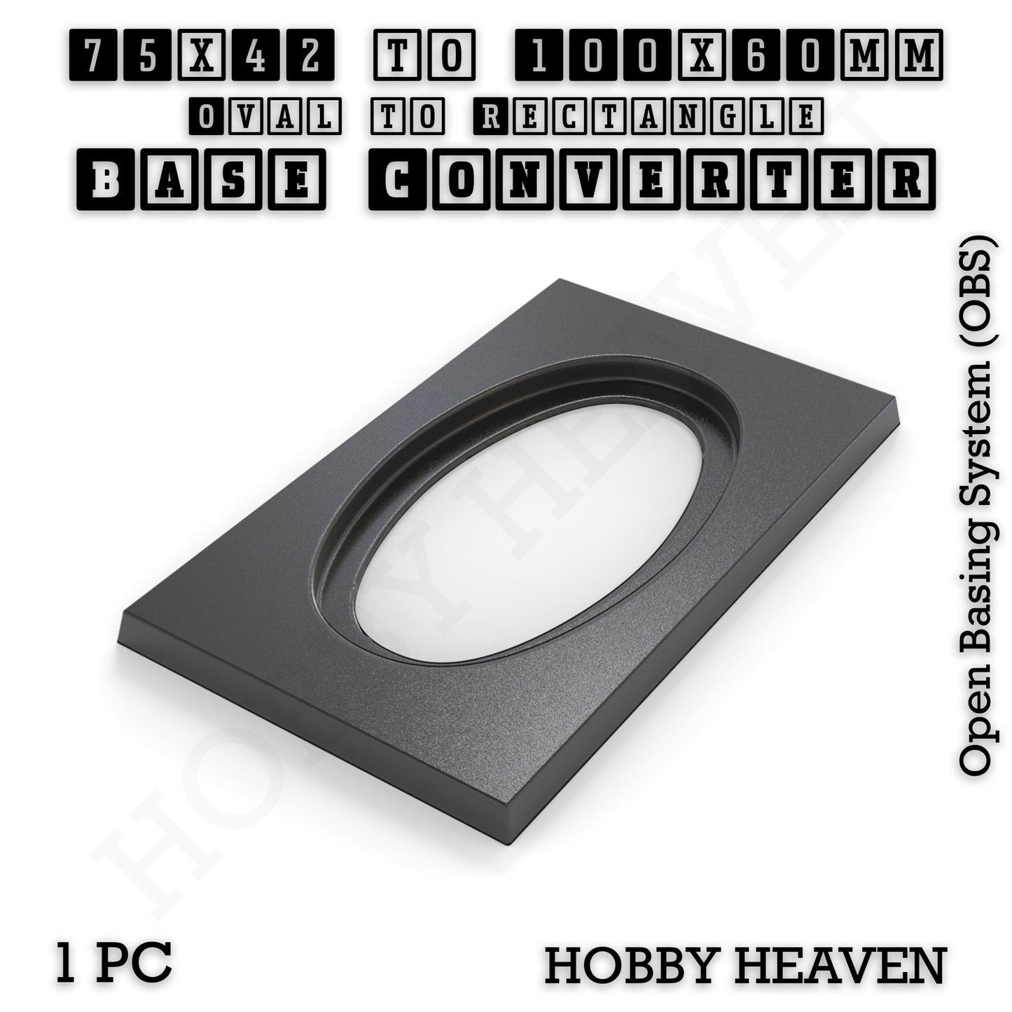 Oval to Rectangle Base Converters 3D Print Full Range