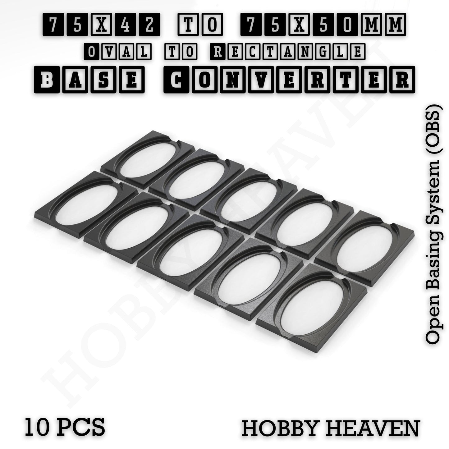 Oval to Rectangle Base Converters 3D Print Full Range