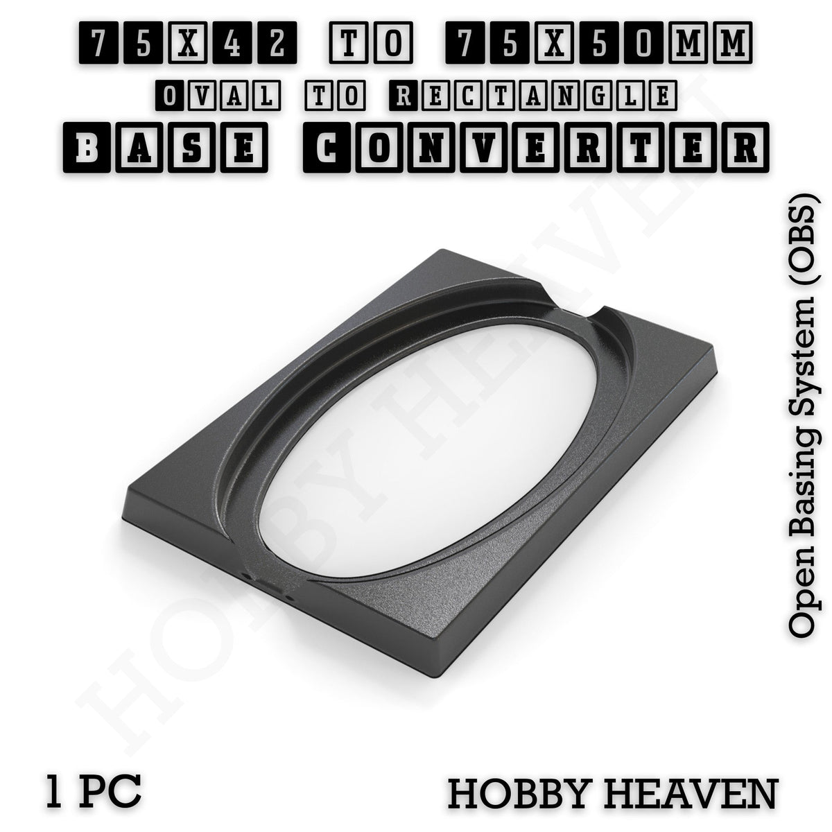 Oval to Rectangle Base Converters 3D Print Full Range