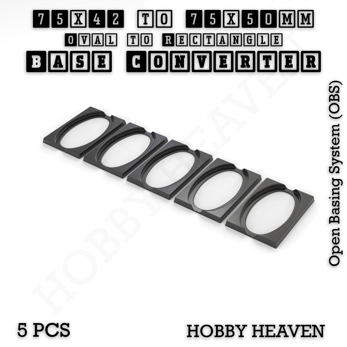 Oval to Rectangle Base Converters 3D Print Full Range